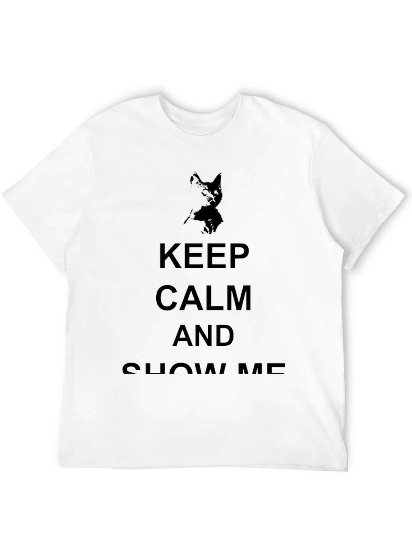 Keep Calm Cat Graphic Black T-Shirt