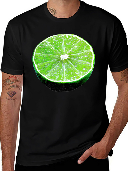 Lime Slice Graphic Black T-Shirt