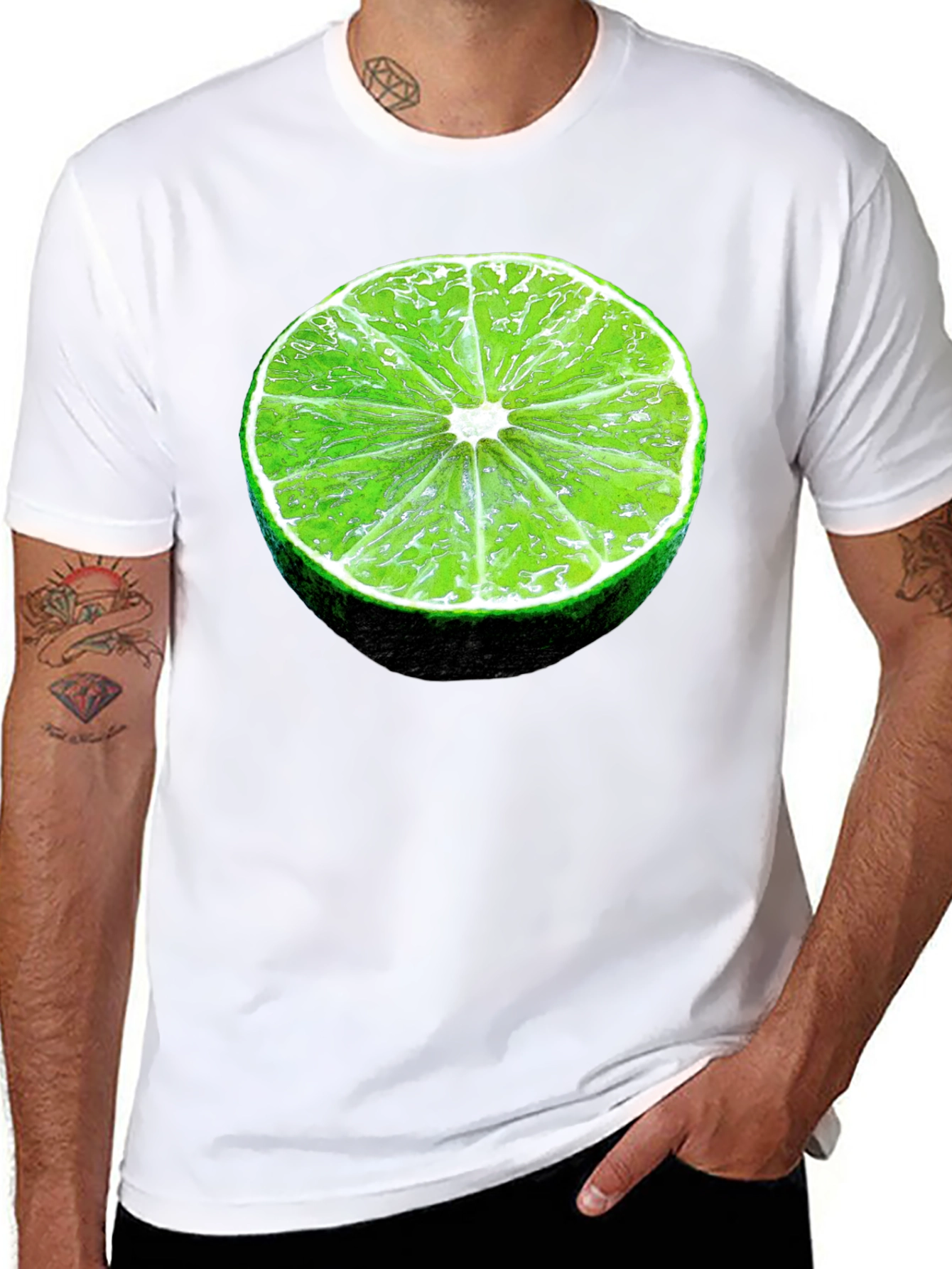 Lime Slice Graphic Black T-Shirt