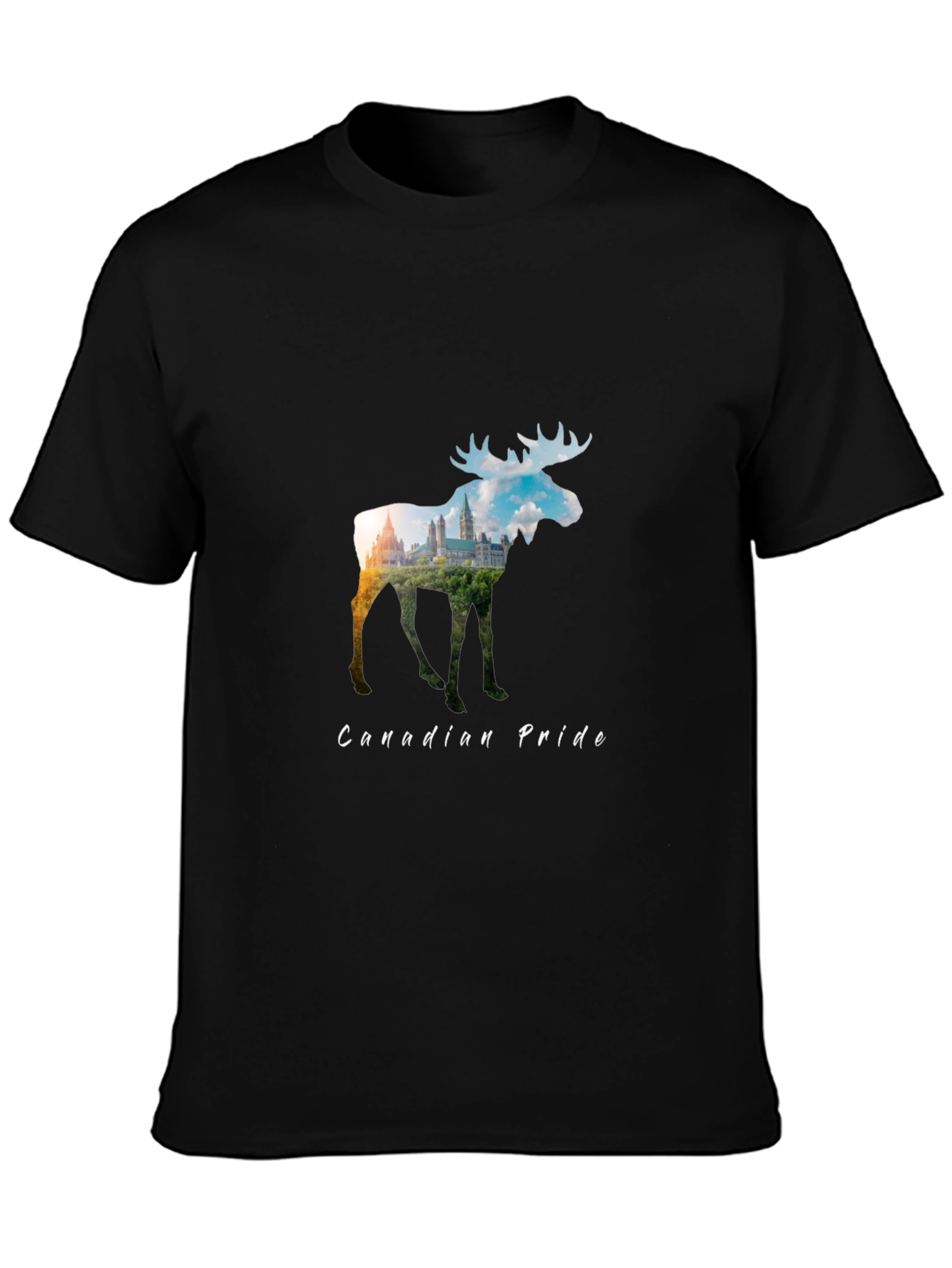 Canadian Pride Moose Graphic Tee - Black
