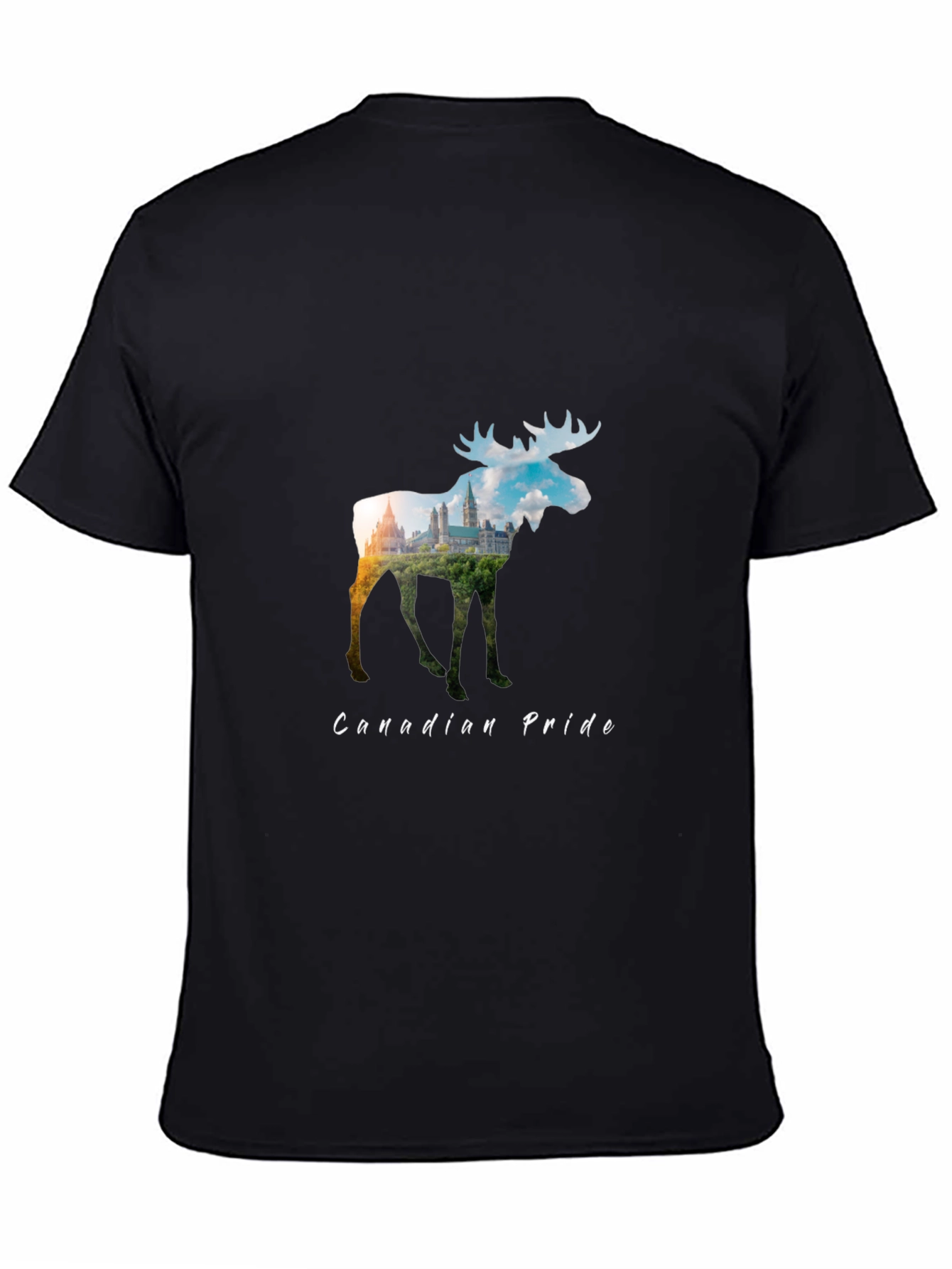 Canadian Pride Moose Graphic Tee - Black