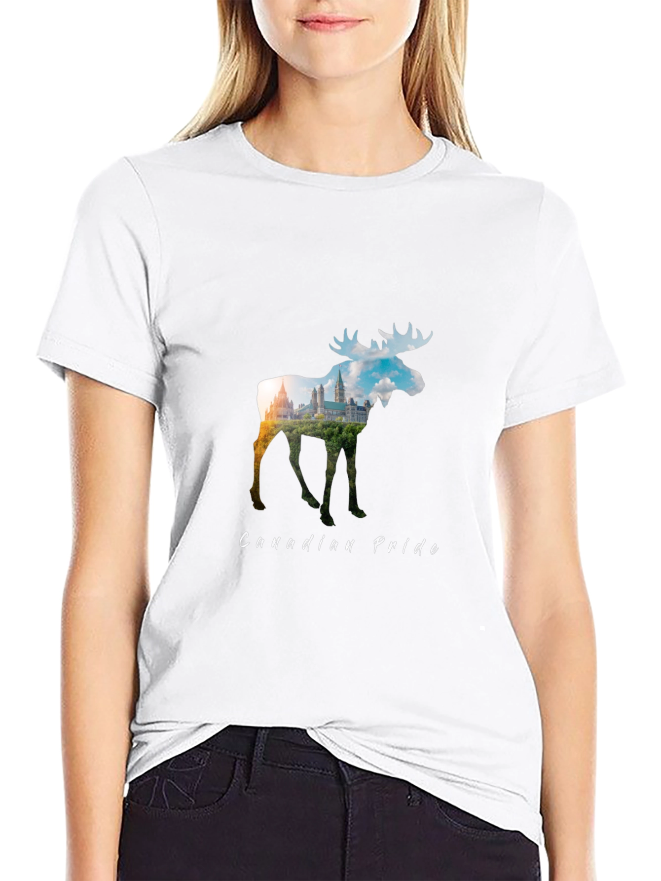 Canadian Pride Moose Graphic Tee - Black