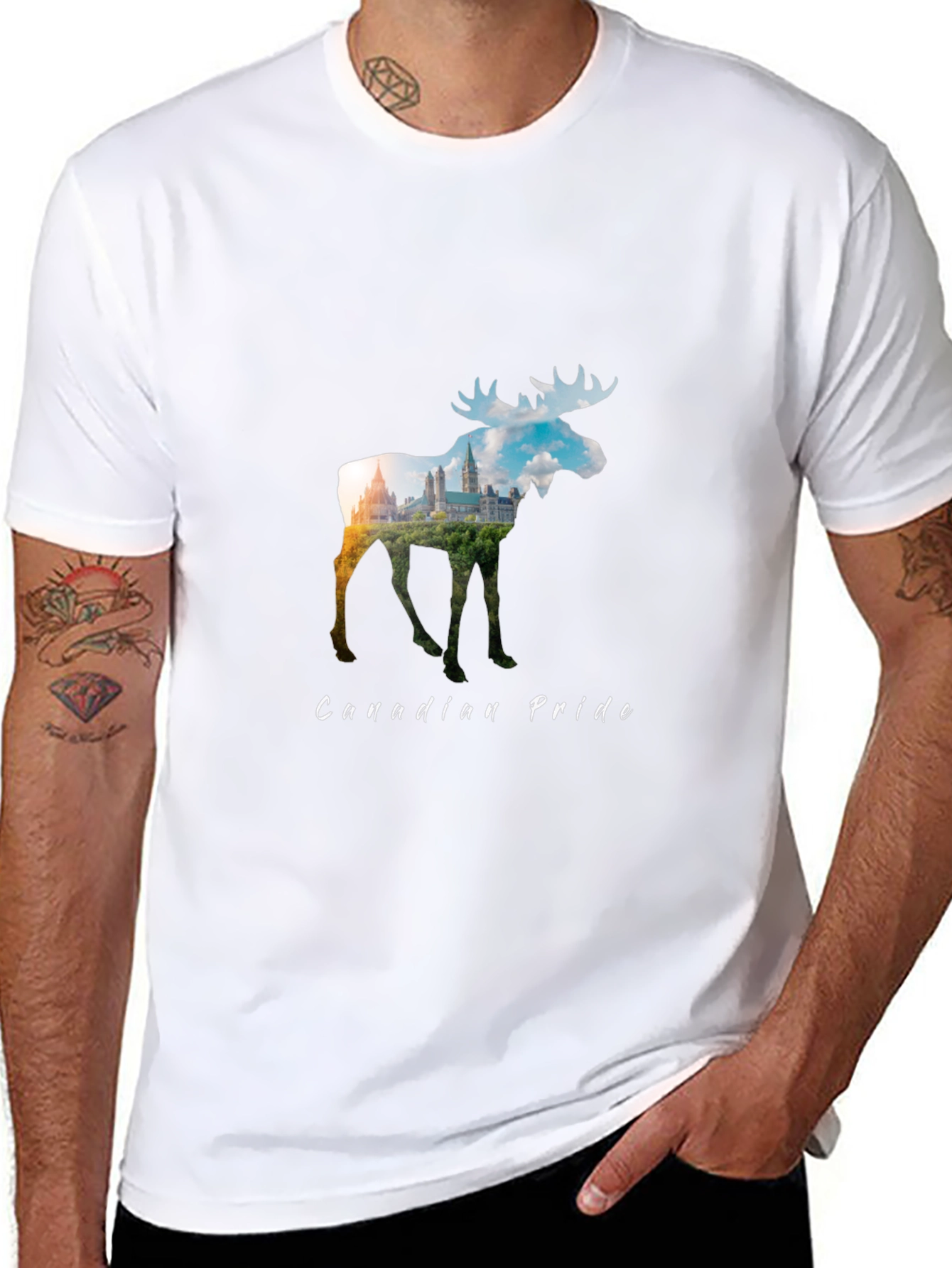 Canadian Pride Moose Graphic Tee - Black