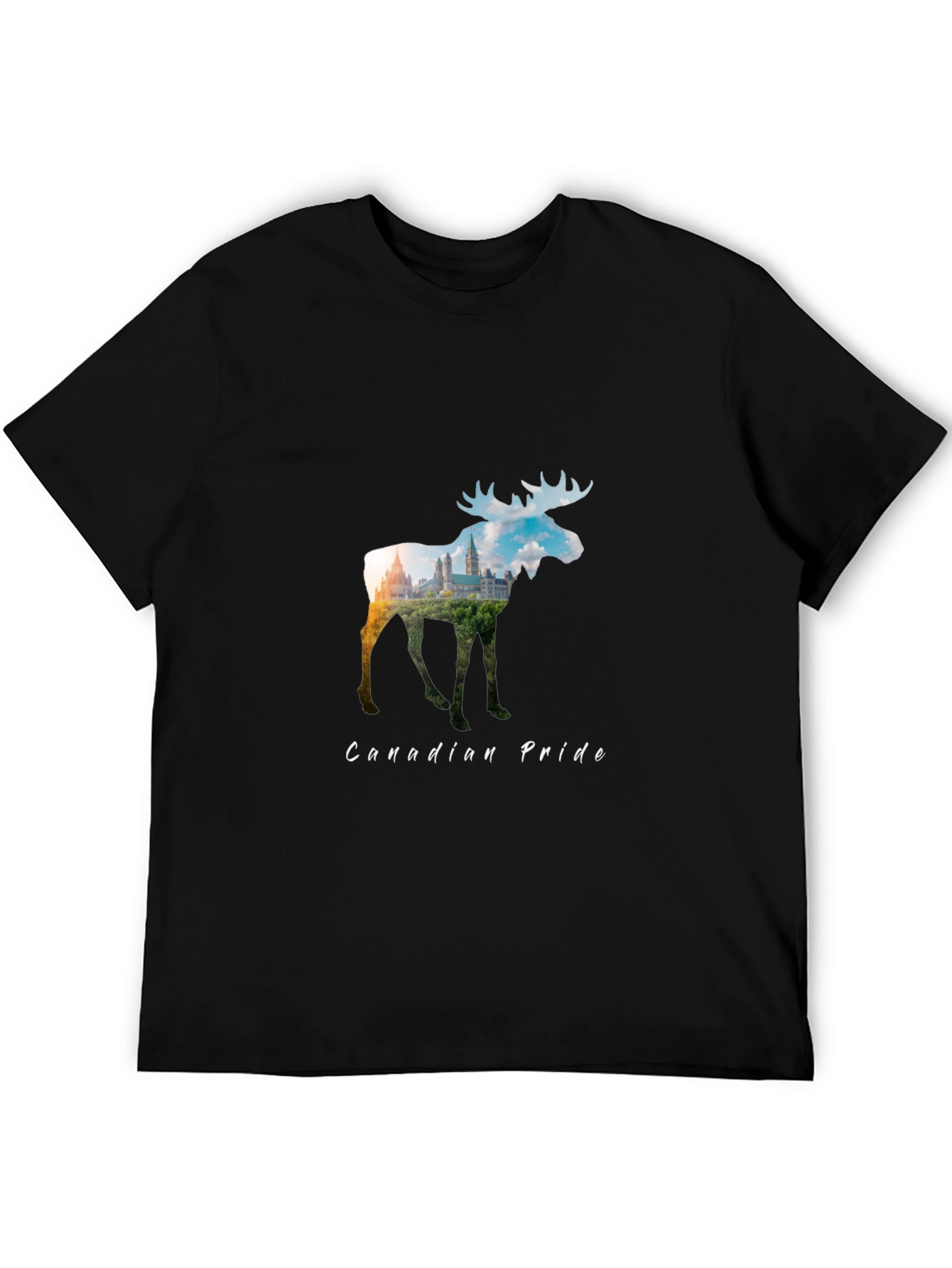 Canadian Pride Moose Graphic Tee - Black