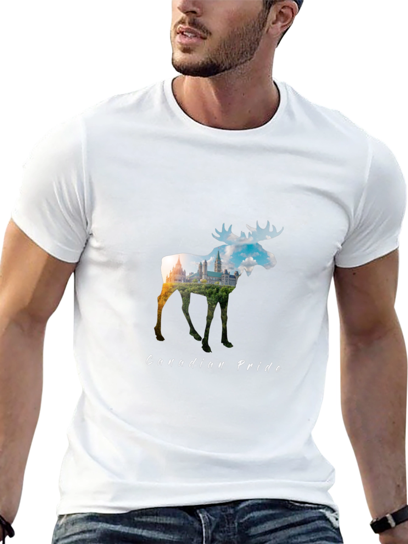 Canadian Pride Moose Graphic Tee - Black
