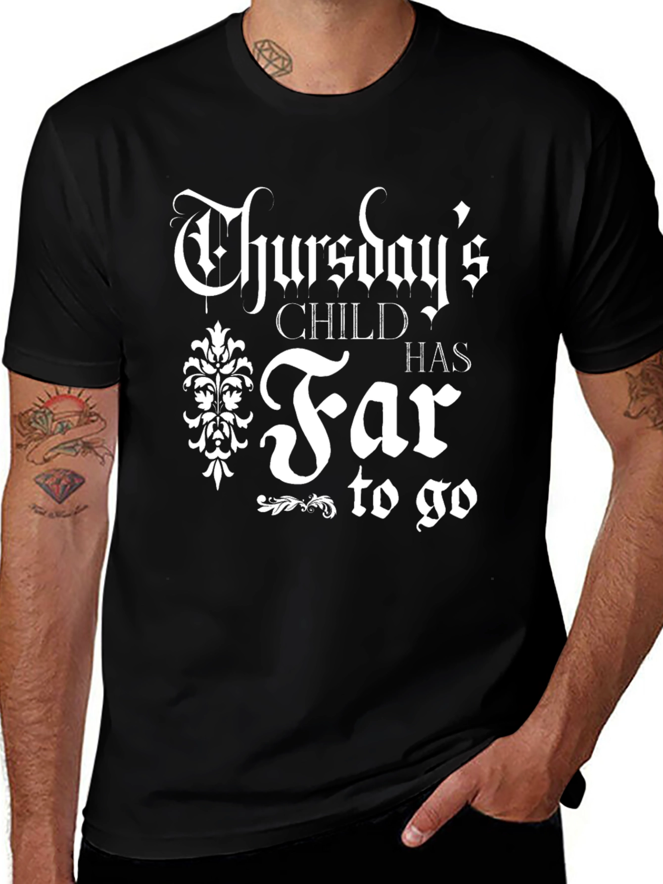 Thursdays Child T-Shirt - Gothic Style Black Tee