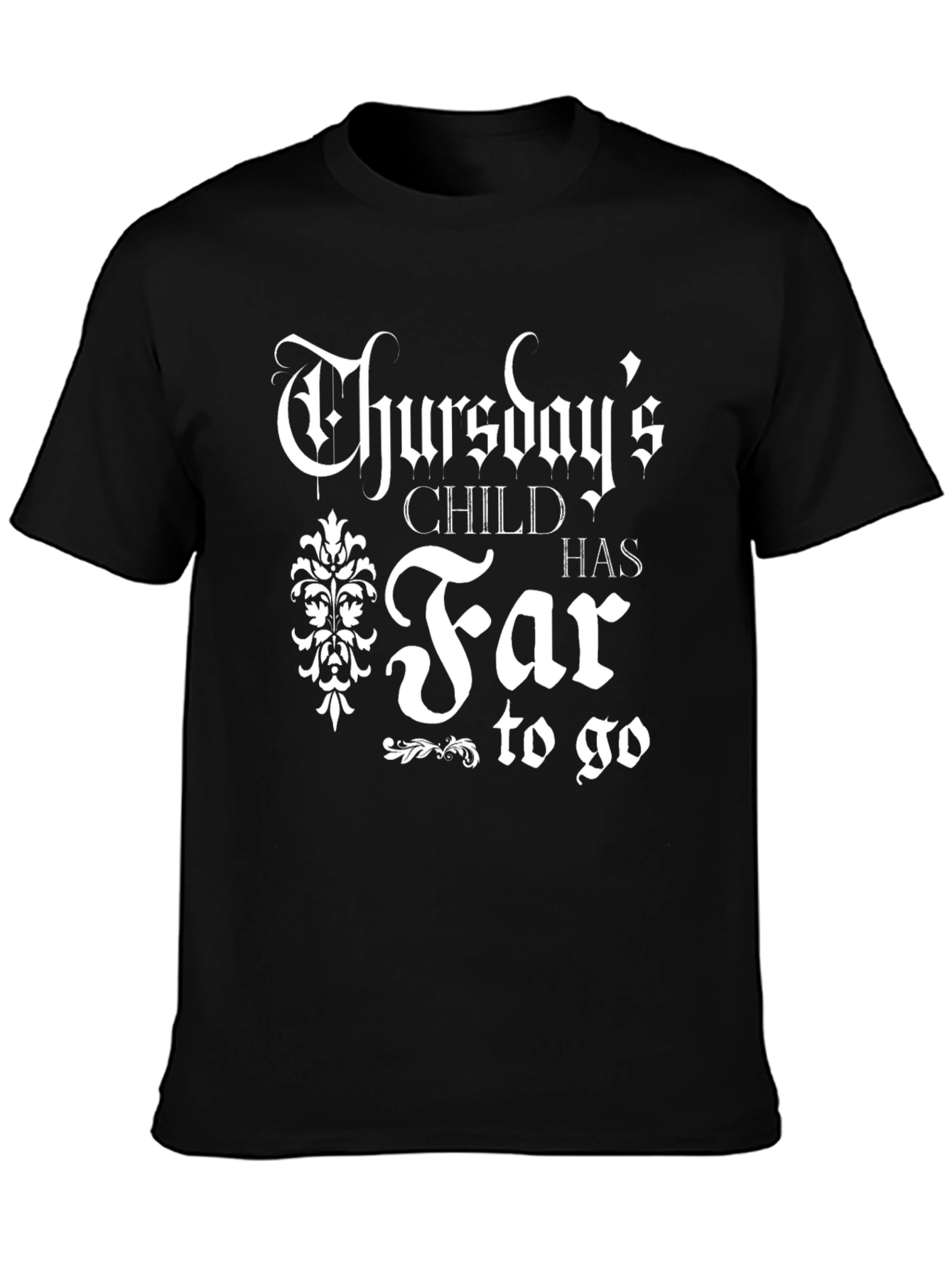Thursdays Child T-Shirt - Gothic Style Black Tee