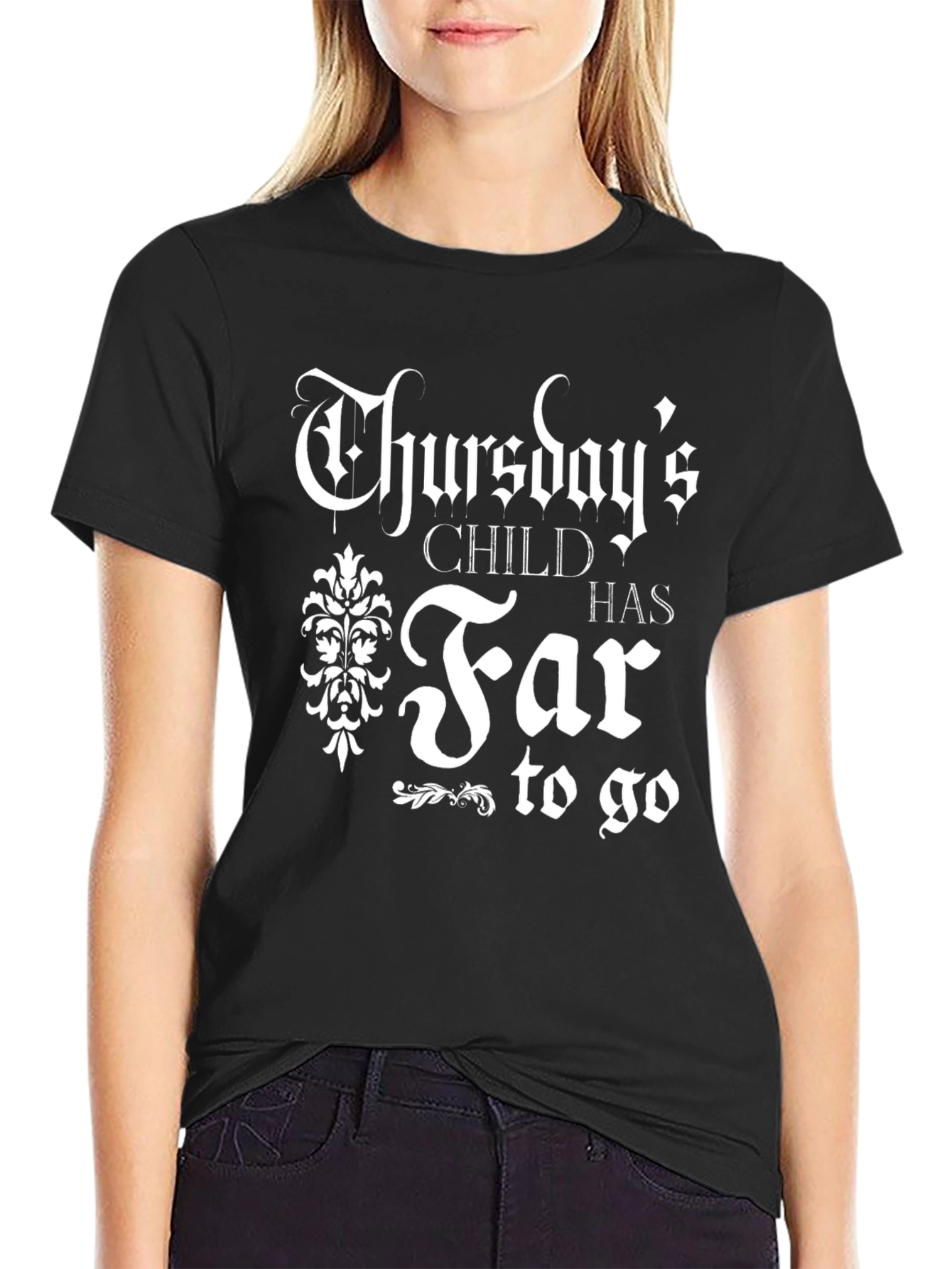Thursdays Child T-Shirt - Gothic Style Black Tee