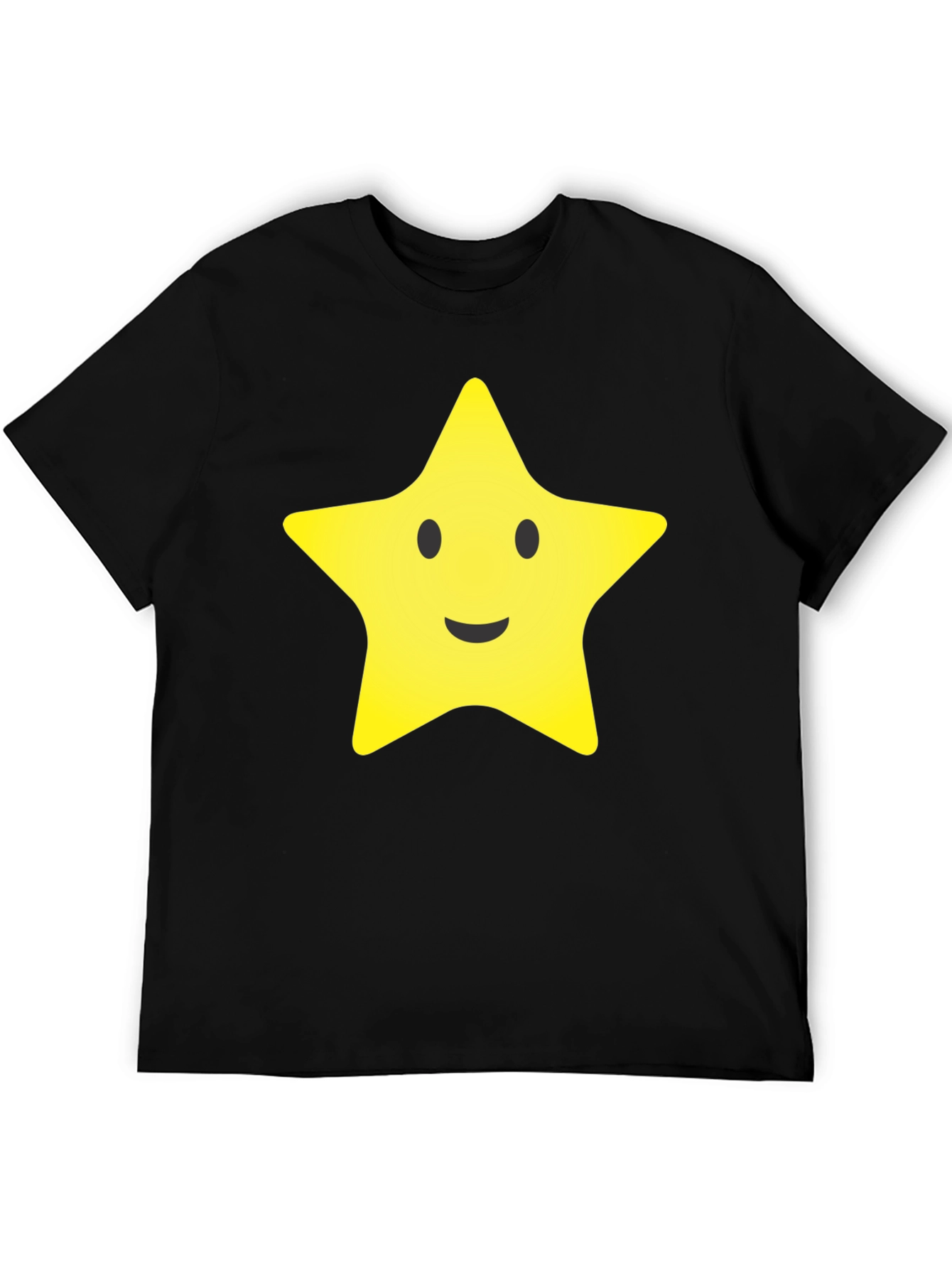 Smiling Star Graphic Tee - Black