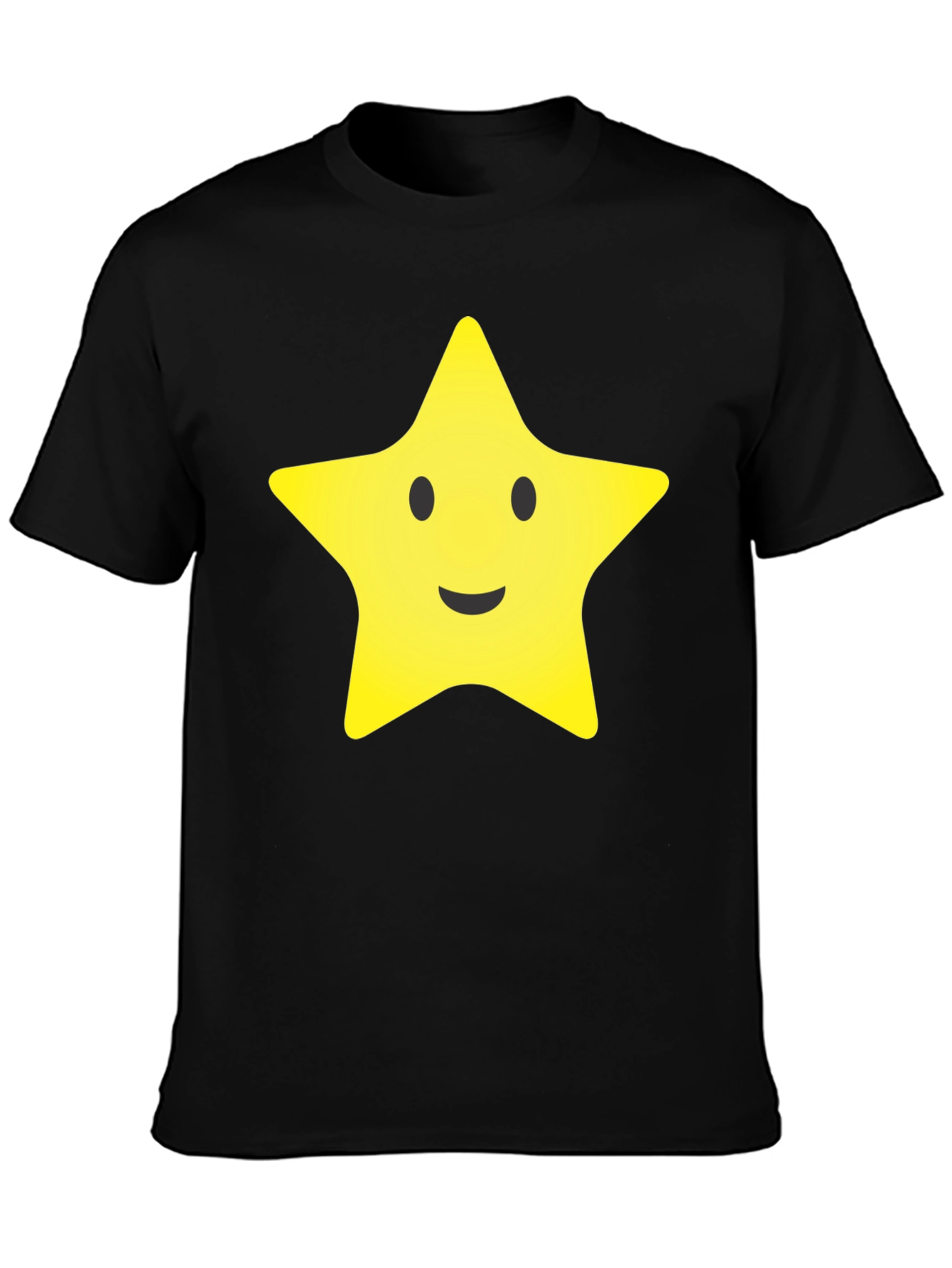 Smiling Star Graphic Tee - Black