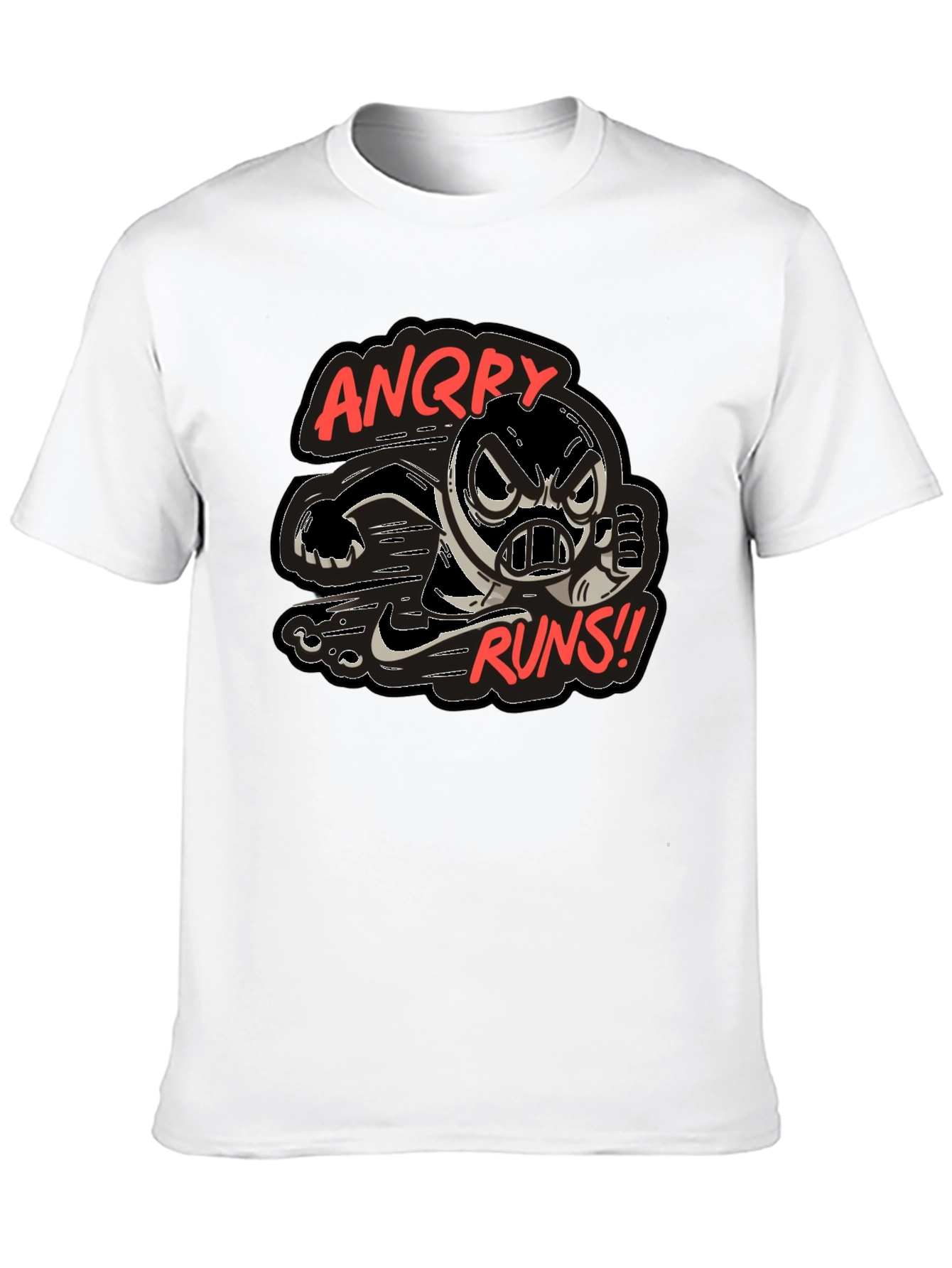 Angry Runs T-Shirt - Cartoon Graphic Tee