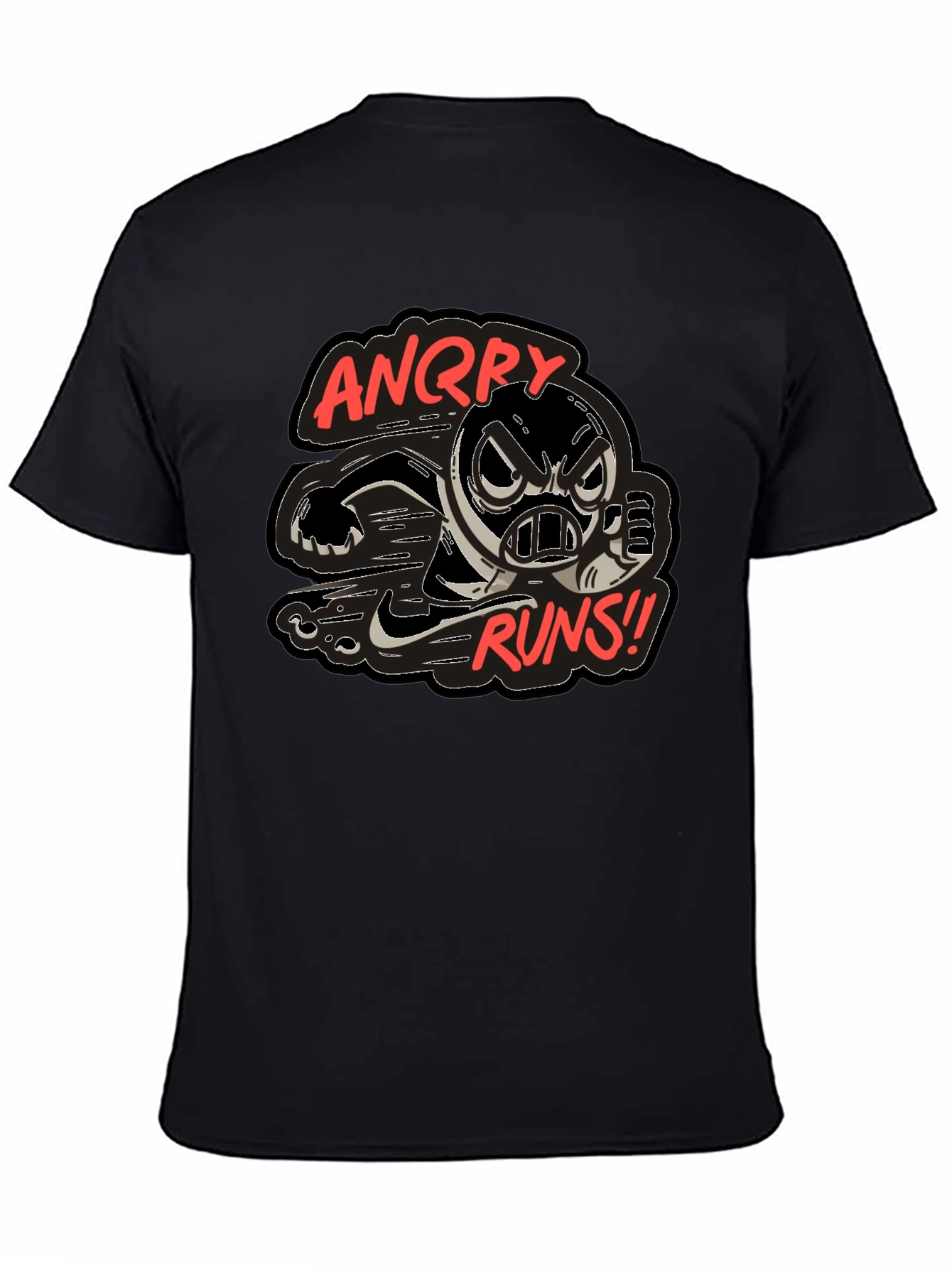 Angry Runs T-Shirt - Cartoon Graphic Tee
