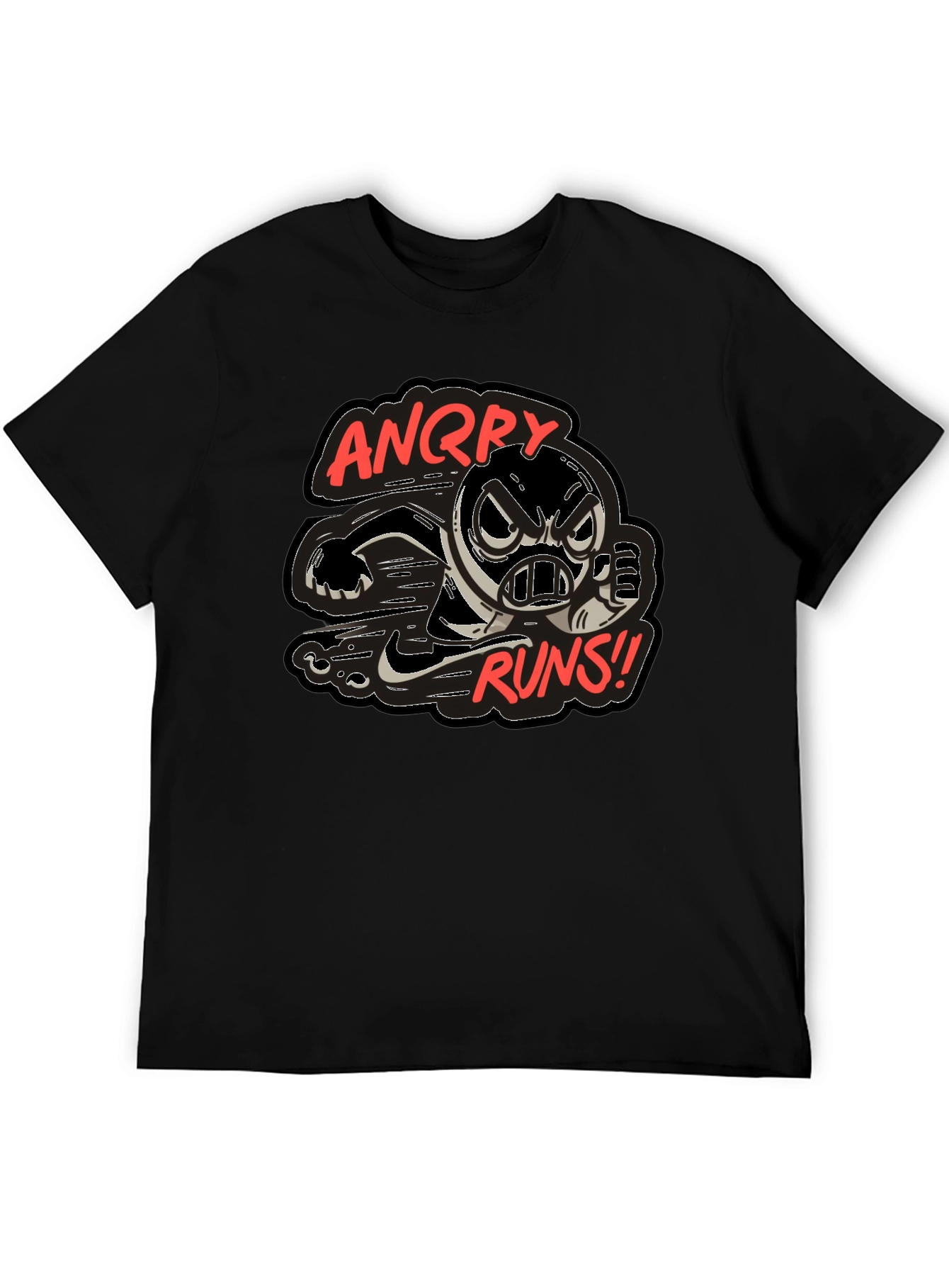Angry Runs T-Shirt - Cartoon Graphic Tee