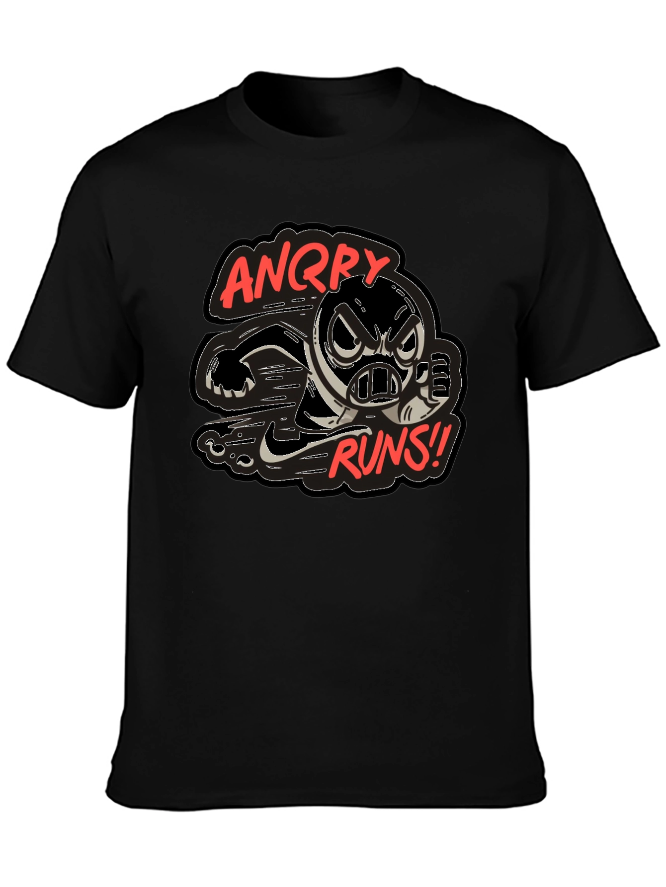 Angry Runs T-Shirt - Cartoon Graphic Tee