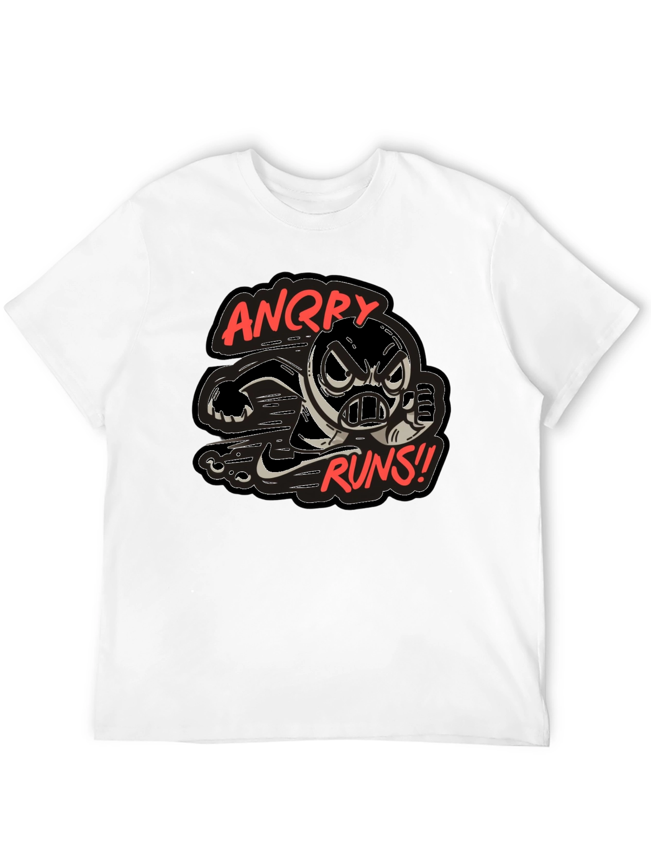 Angry Runs T-Shirt - Cartoon Graphic Tee