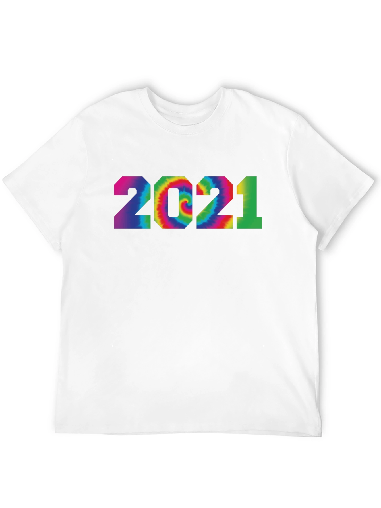 Tie Dye 2021 Graphic Tee - Black Cotton T-Shirt