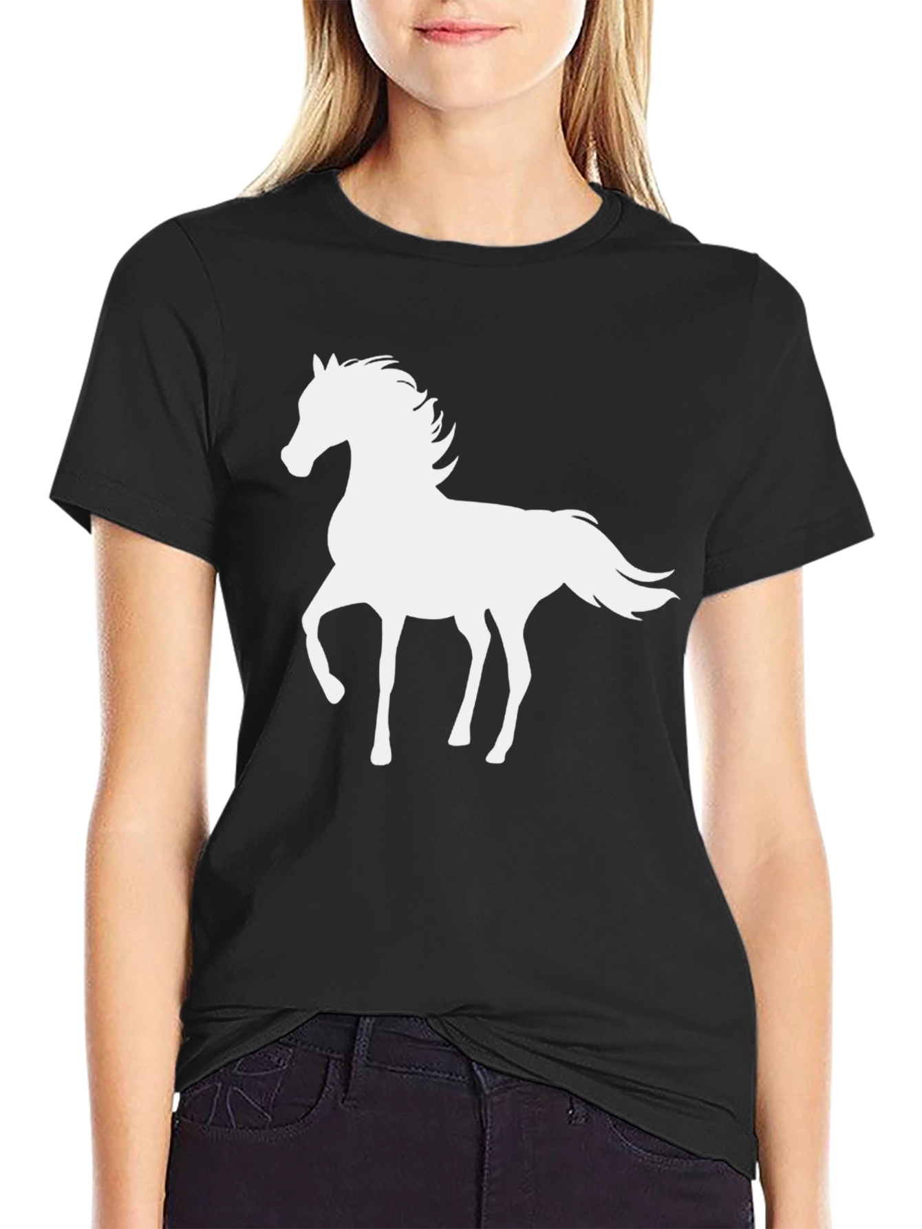 Horse Silhouette Black T-Shirt