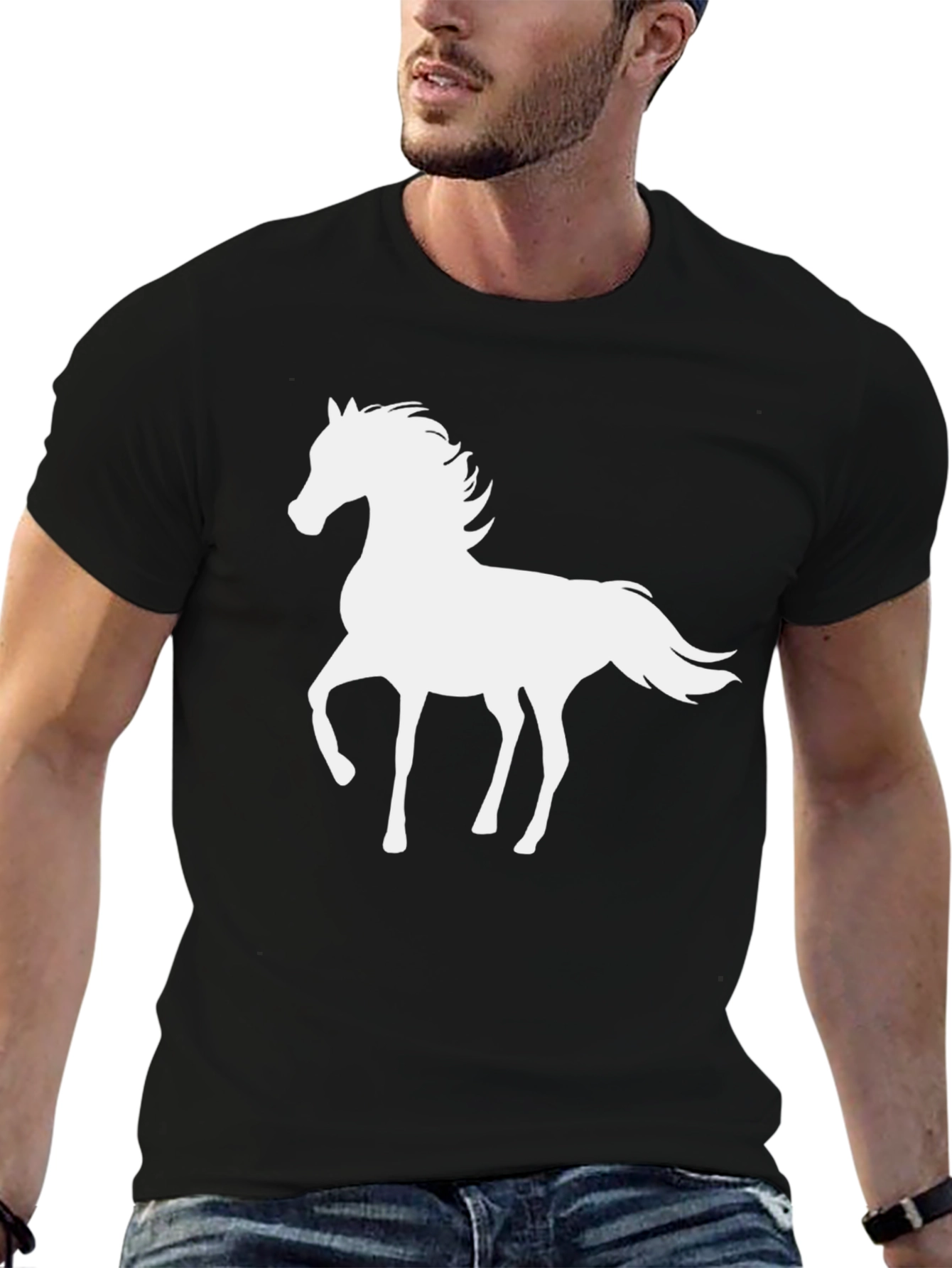 Horse Silhouette Black T-Shirt