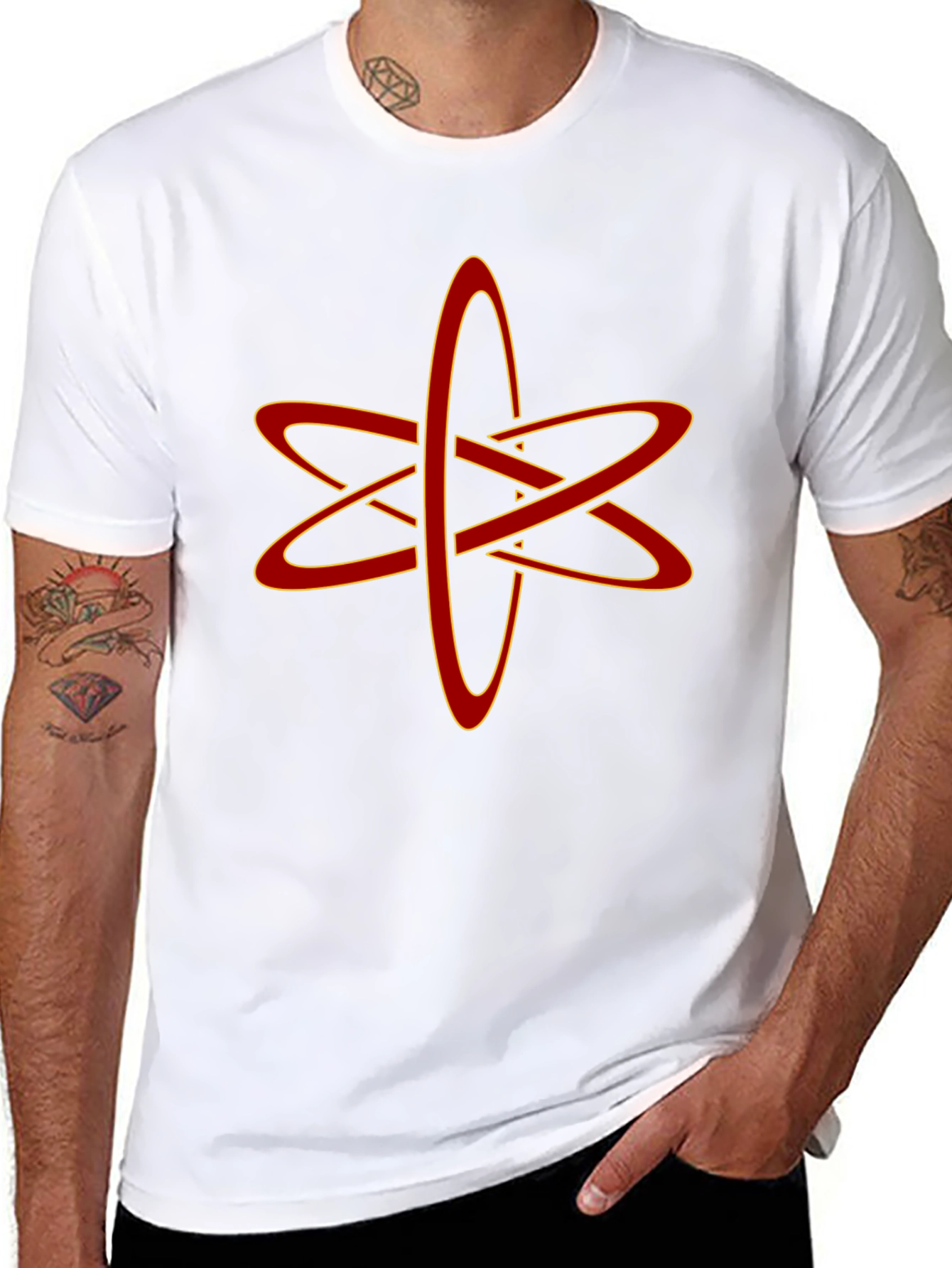 Atomic Symbol Graphic Tee - Black Cotton Blend T-Shirt