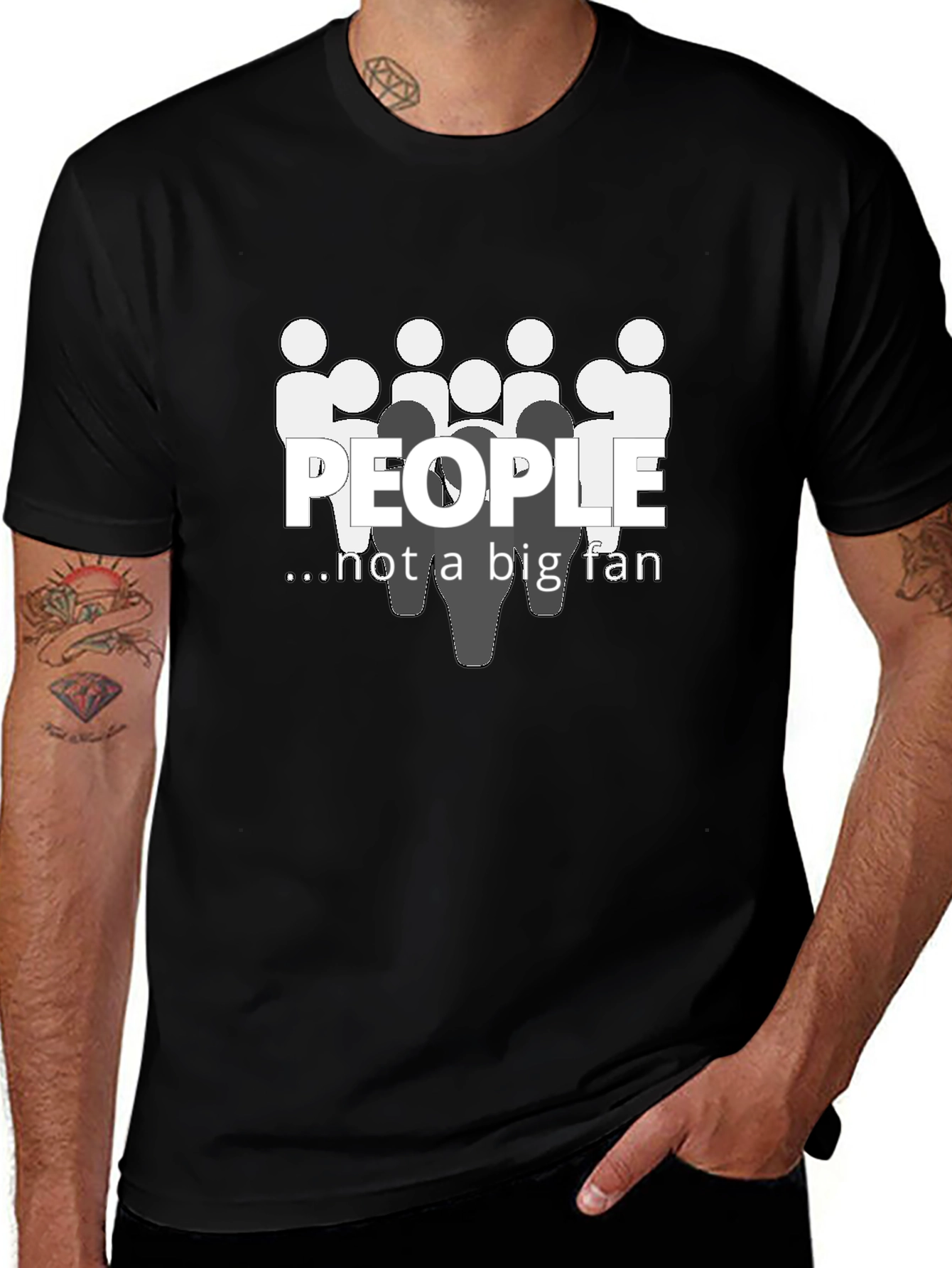 People Not A Big Fan Graphic T-Shirt Black