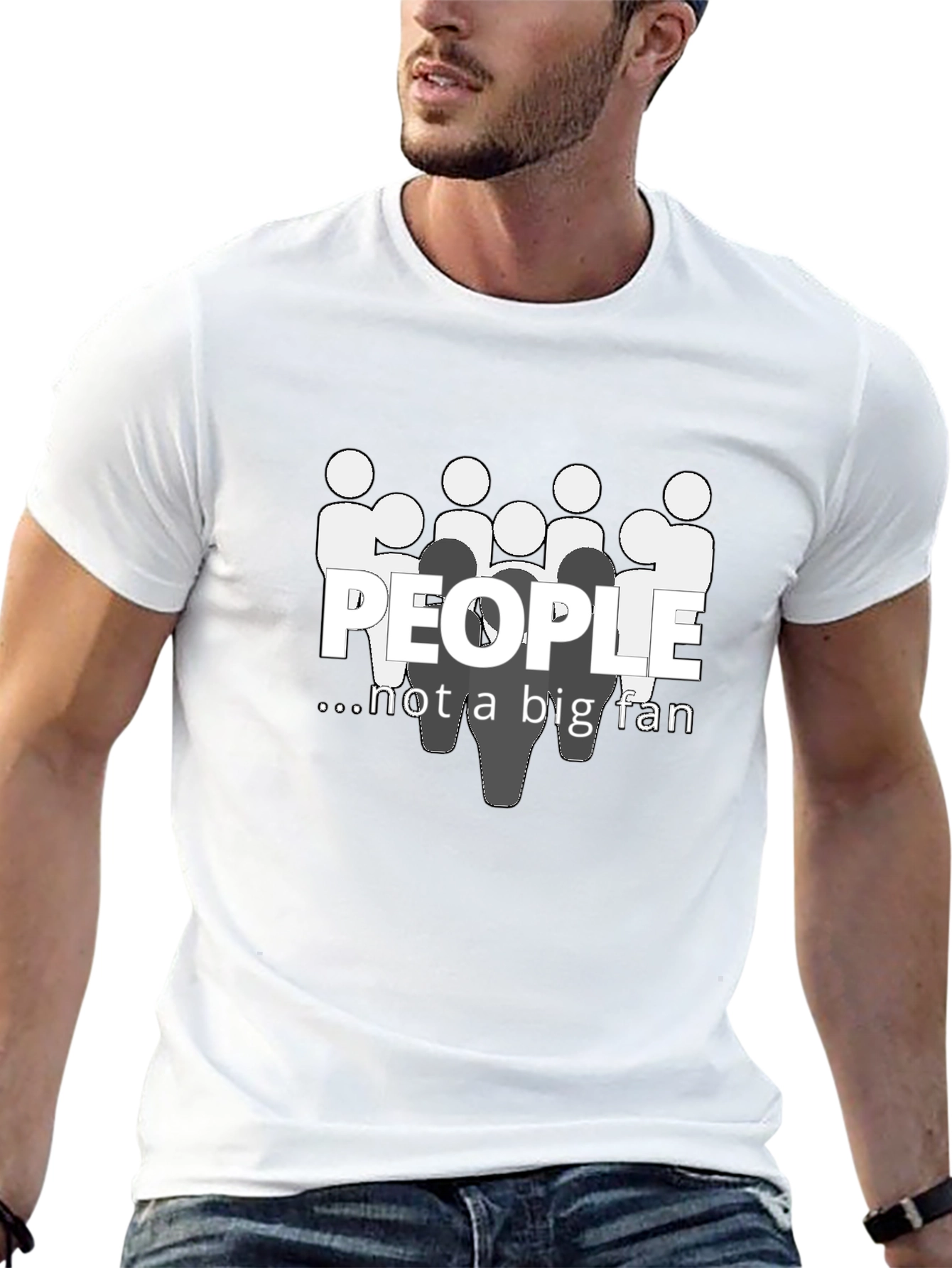 People Not A Big Fan Graphic T-Shirt Black