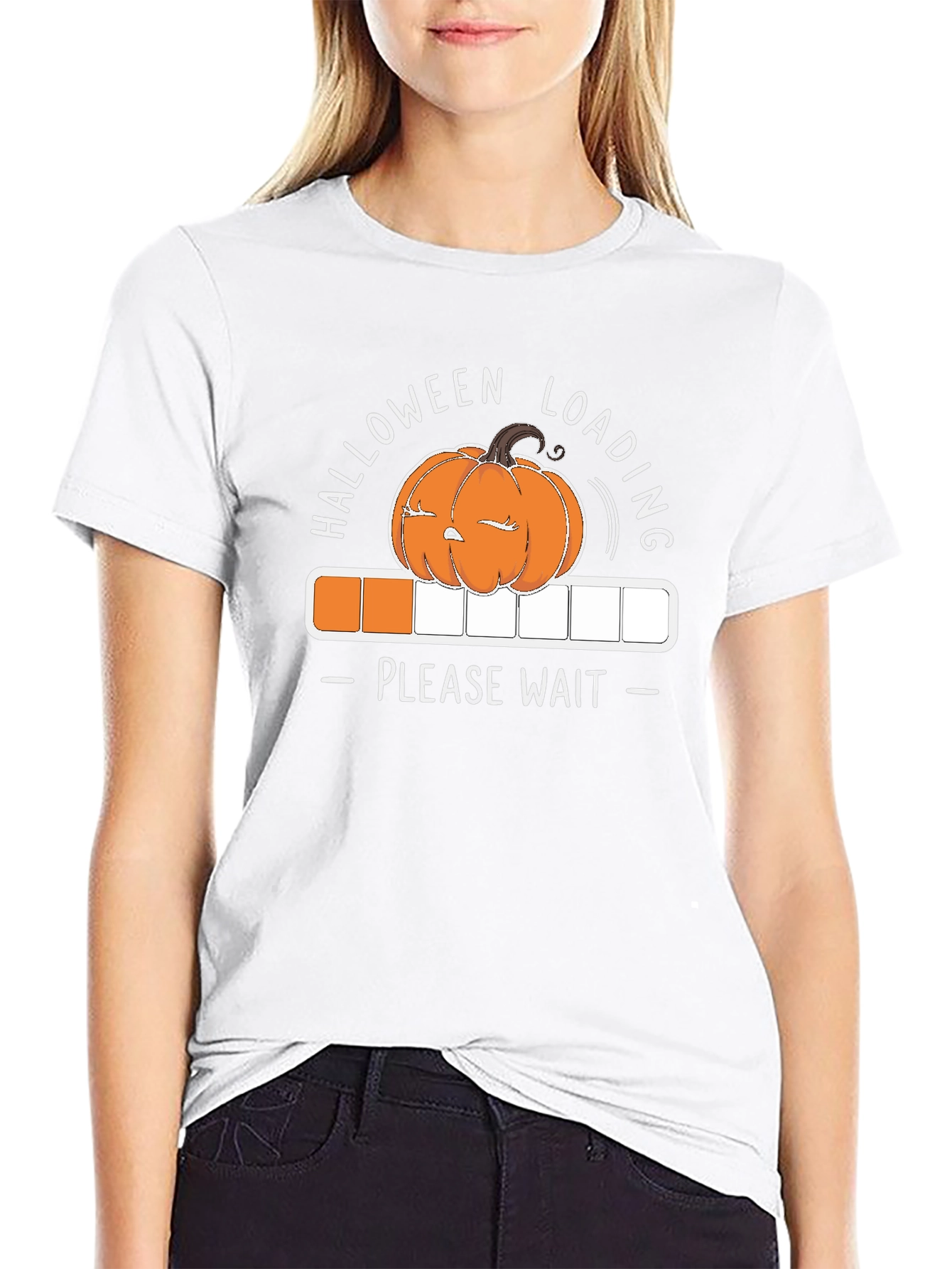 Halloween Loading T-Shirt - Please Wait - Pumpkin