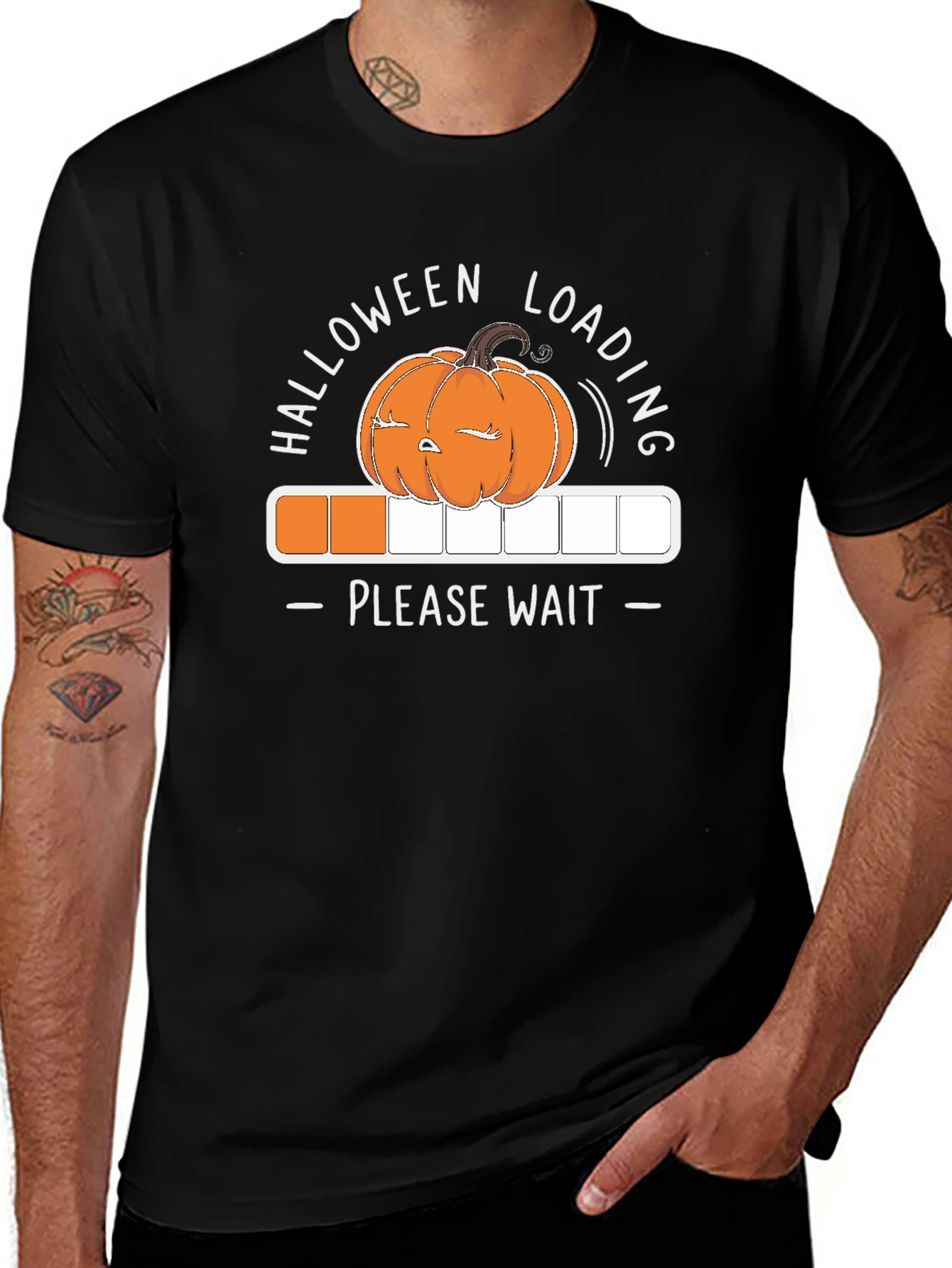 Halloween Loading T-Shirt - Please Wait - Pumpkin