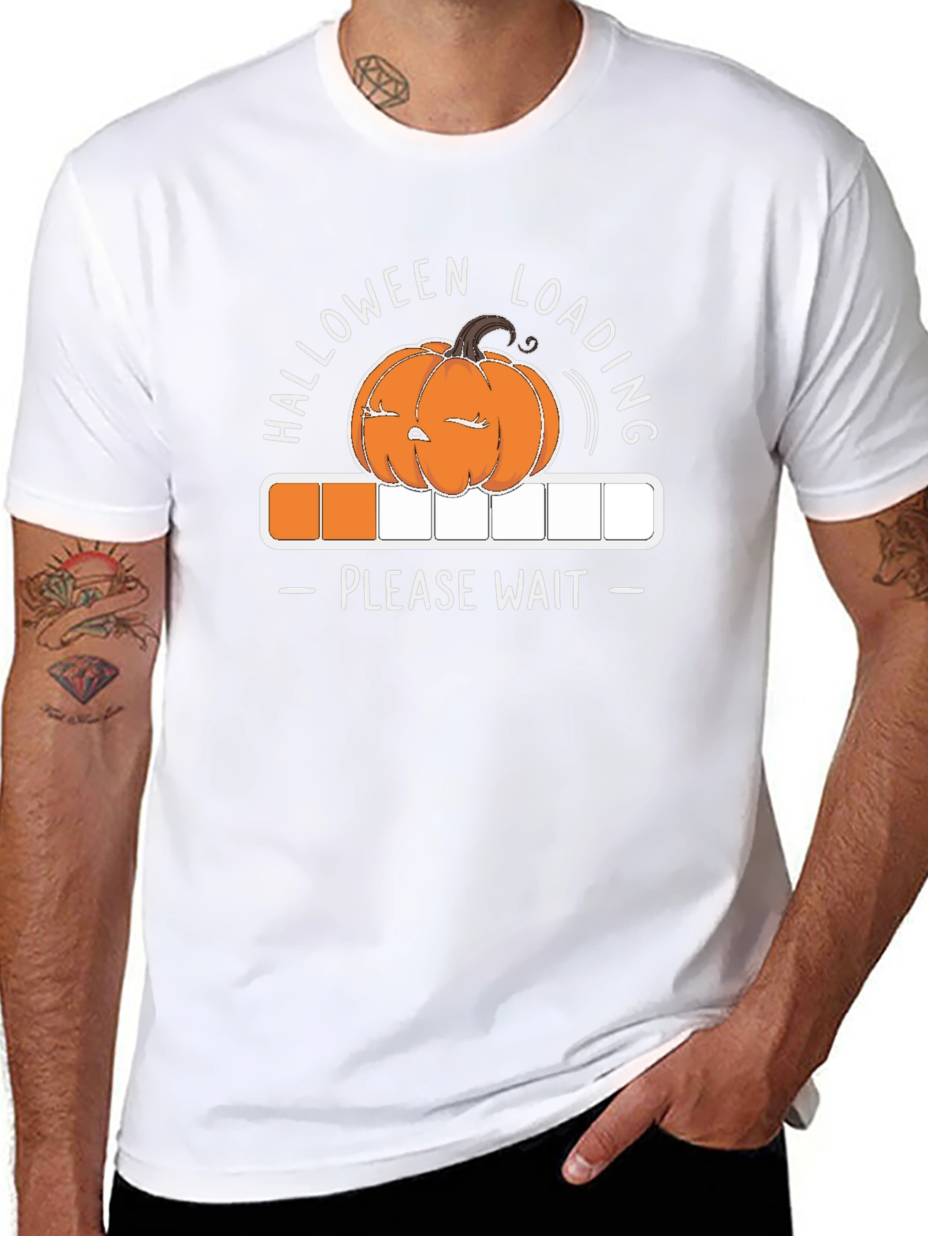 Halloween Loading T-Shirt - Please Wait - Pumpkin