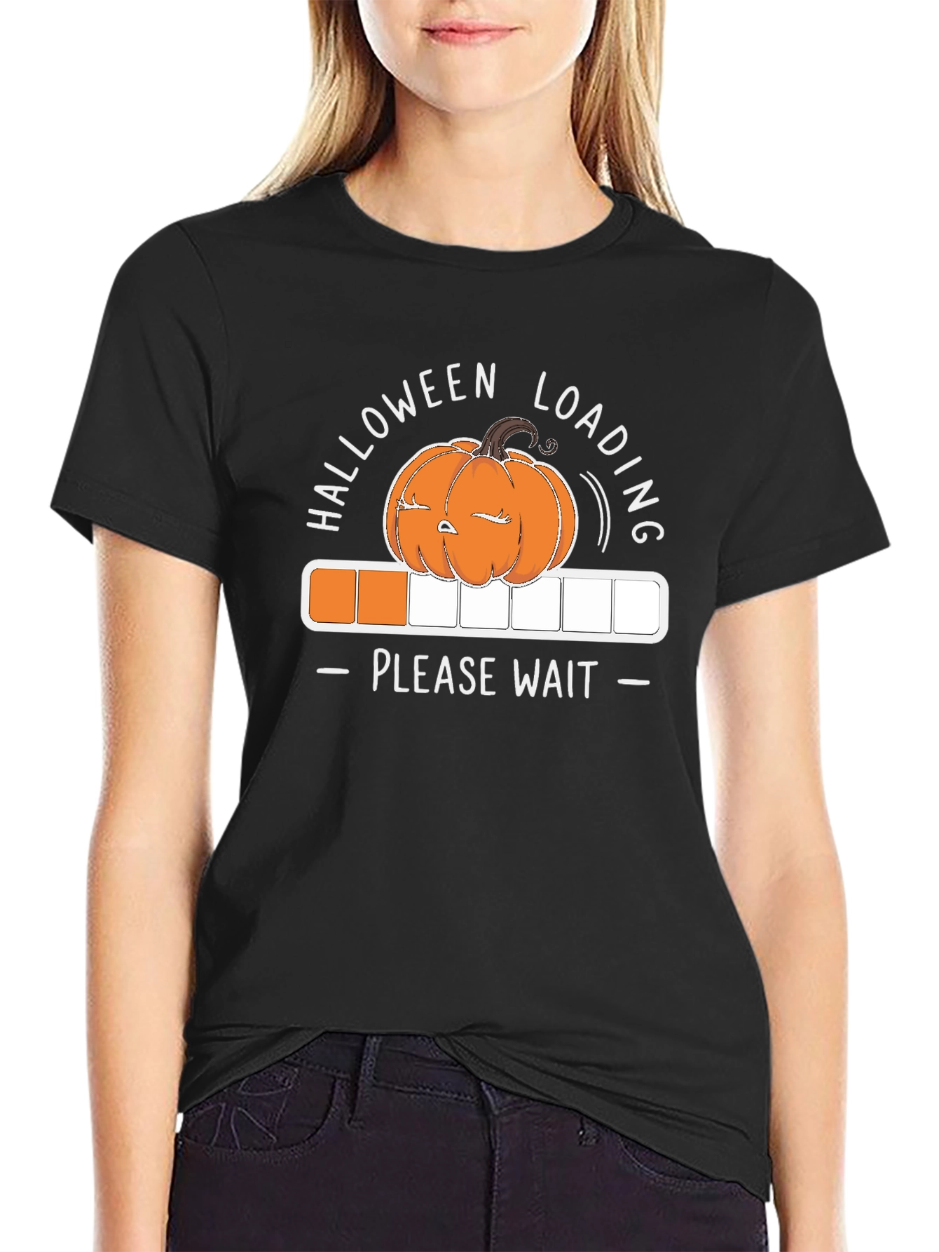 Halloween Loading T-Shirt - Please Wait - Pumpkin