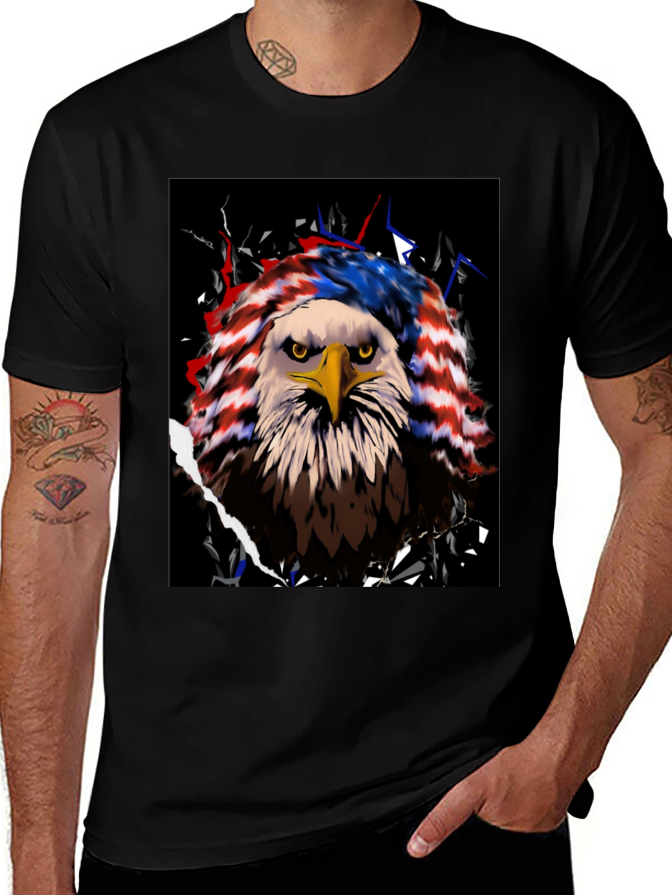 Eagle Flag Graphic Tee - Patriotic USA Pride