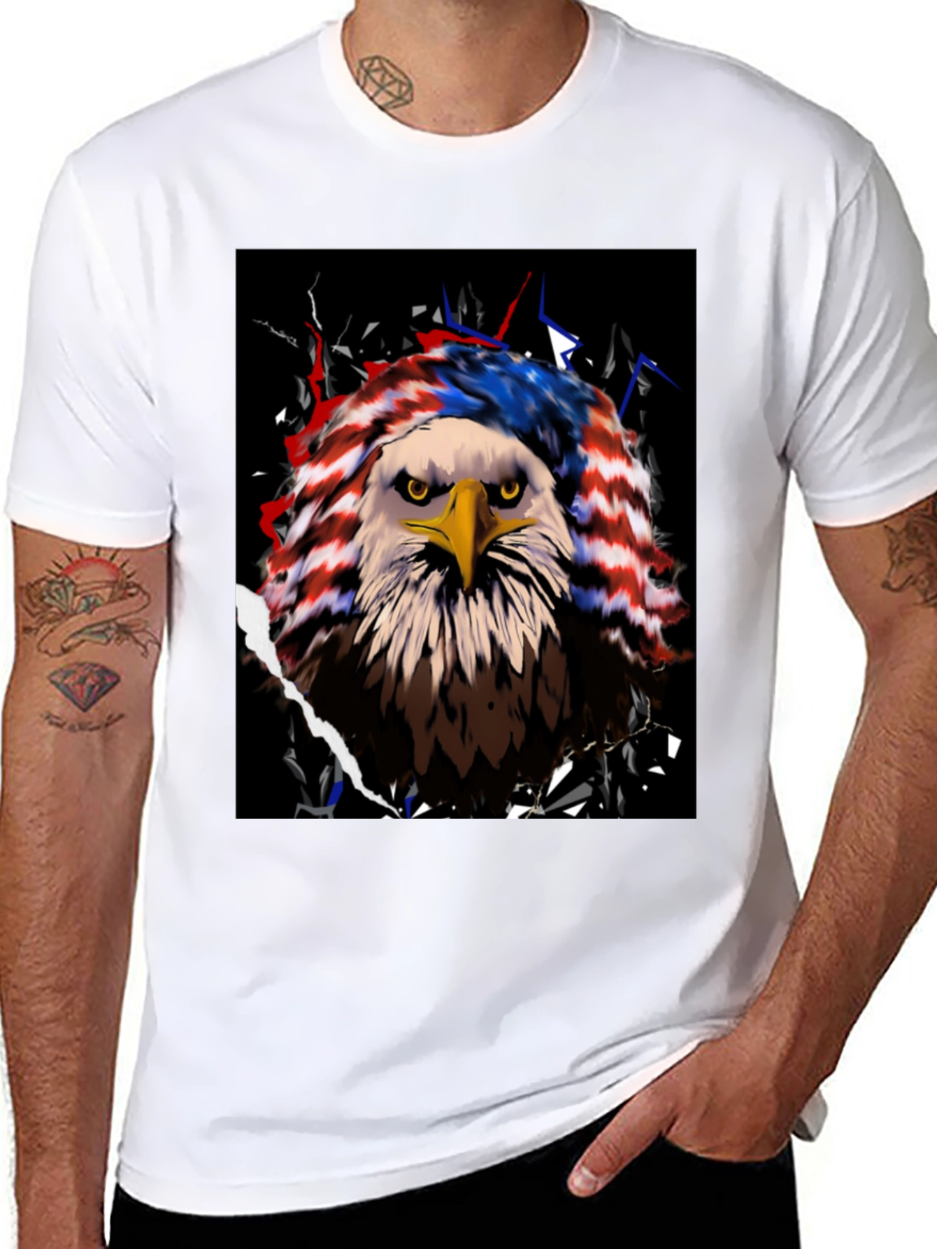 Eagle Flag Graphic Tee - Patriotic USA Pride