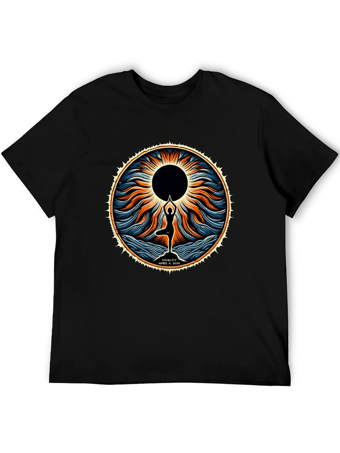 Totality April 8 2024 Yoga Eclipse T-Shirt
