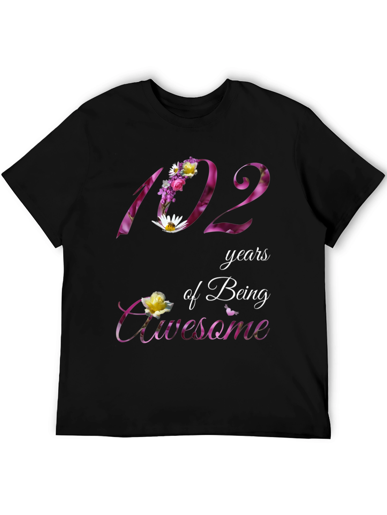 102 Years of Being Awesome Floral T-Shirt