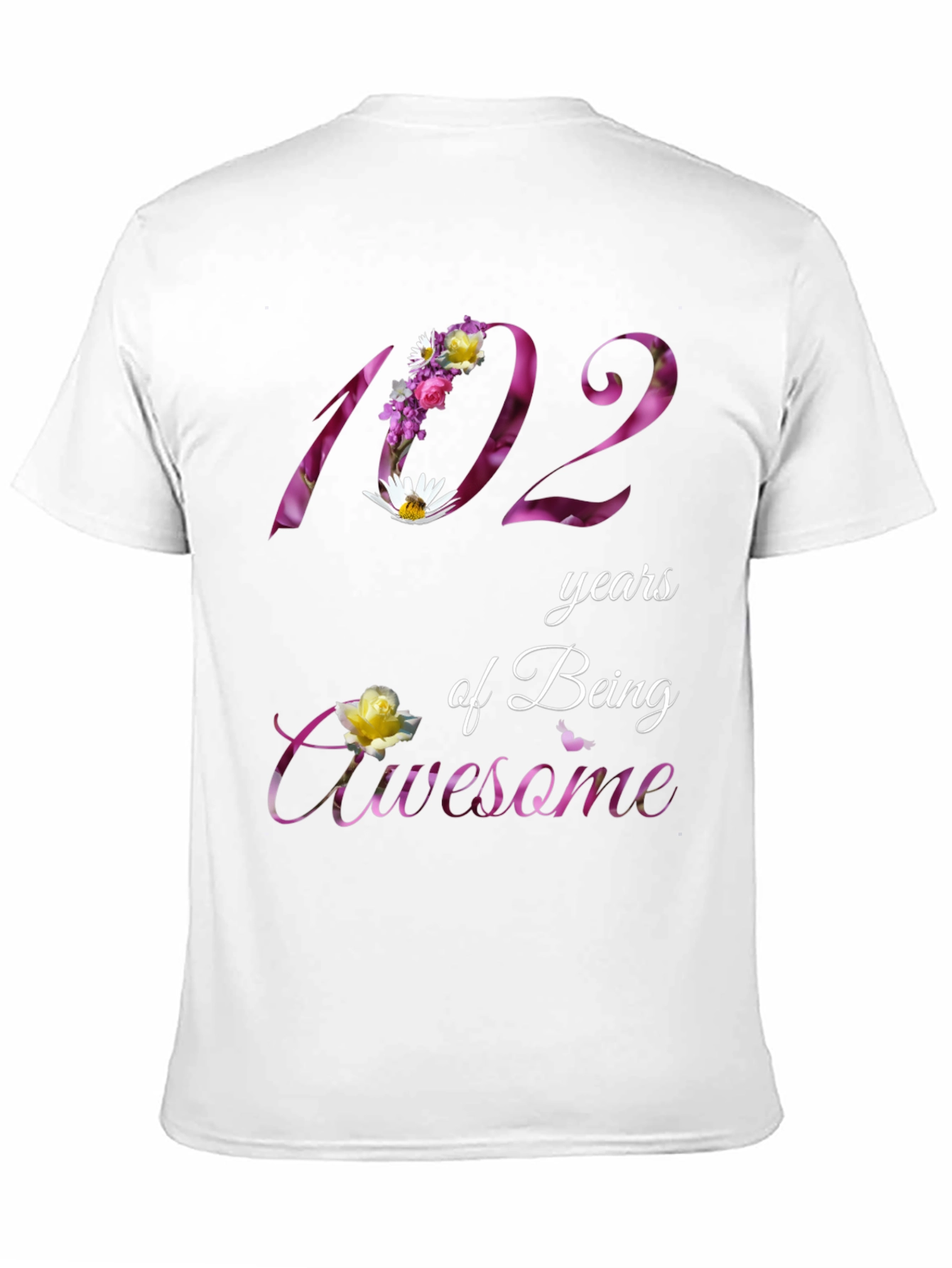 102 Years of Being Awesome Floral T-Shirt