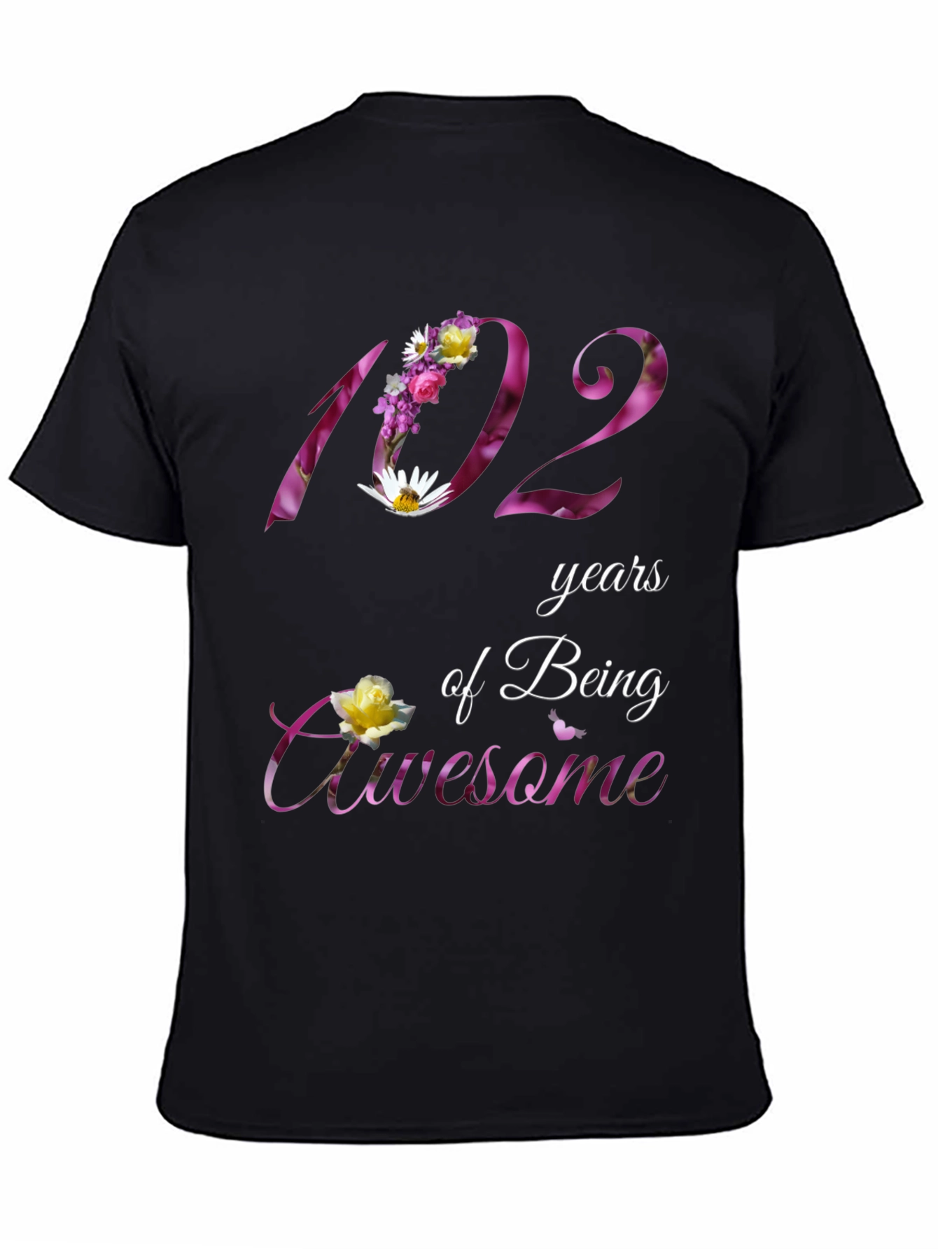 102 Years of Being Awesome Floral T-Shirt