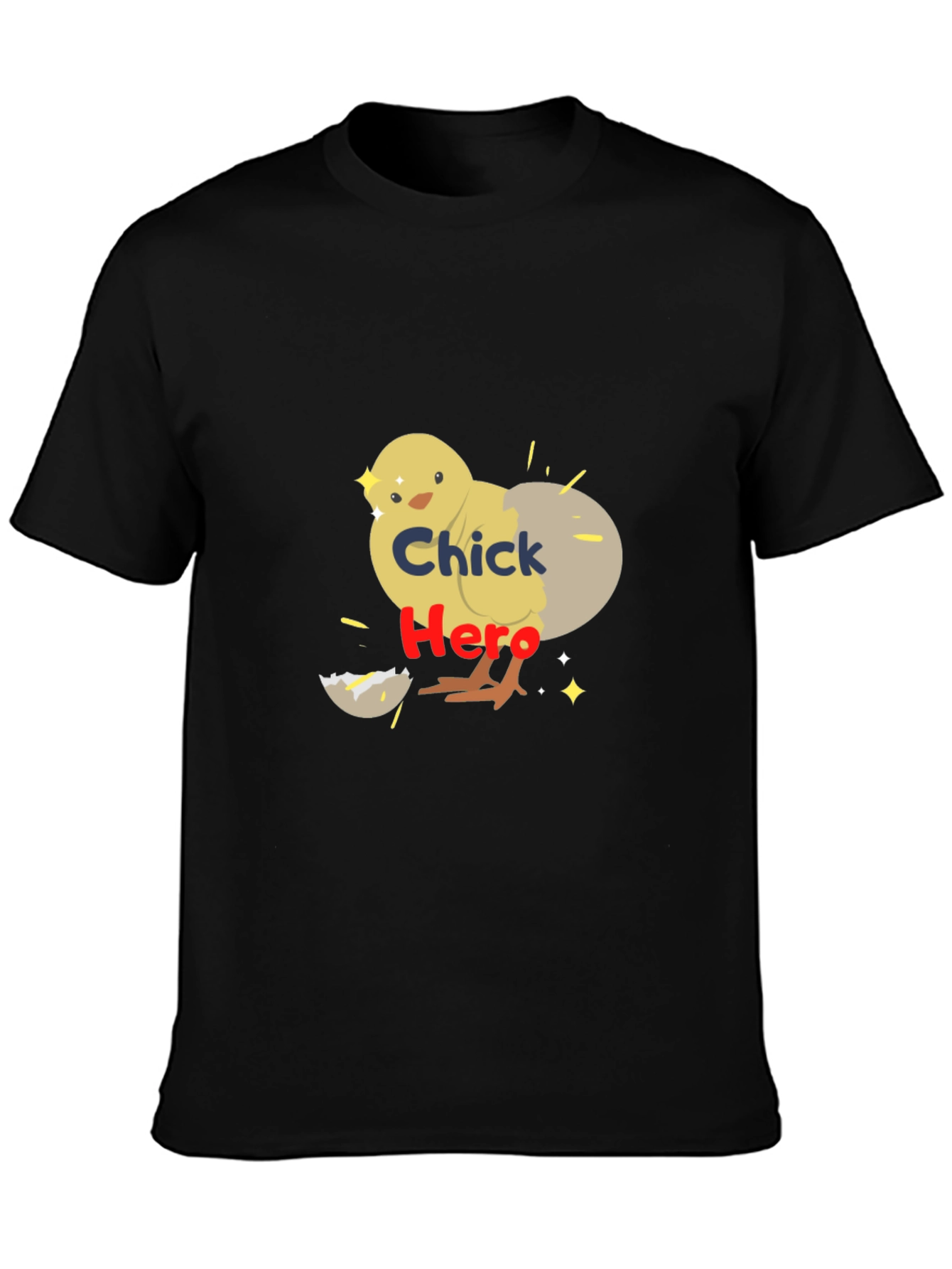 Chick Hero Graphic Tee - Black Cotton T-Shirt