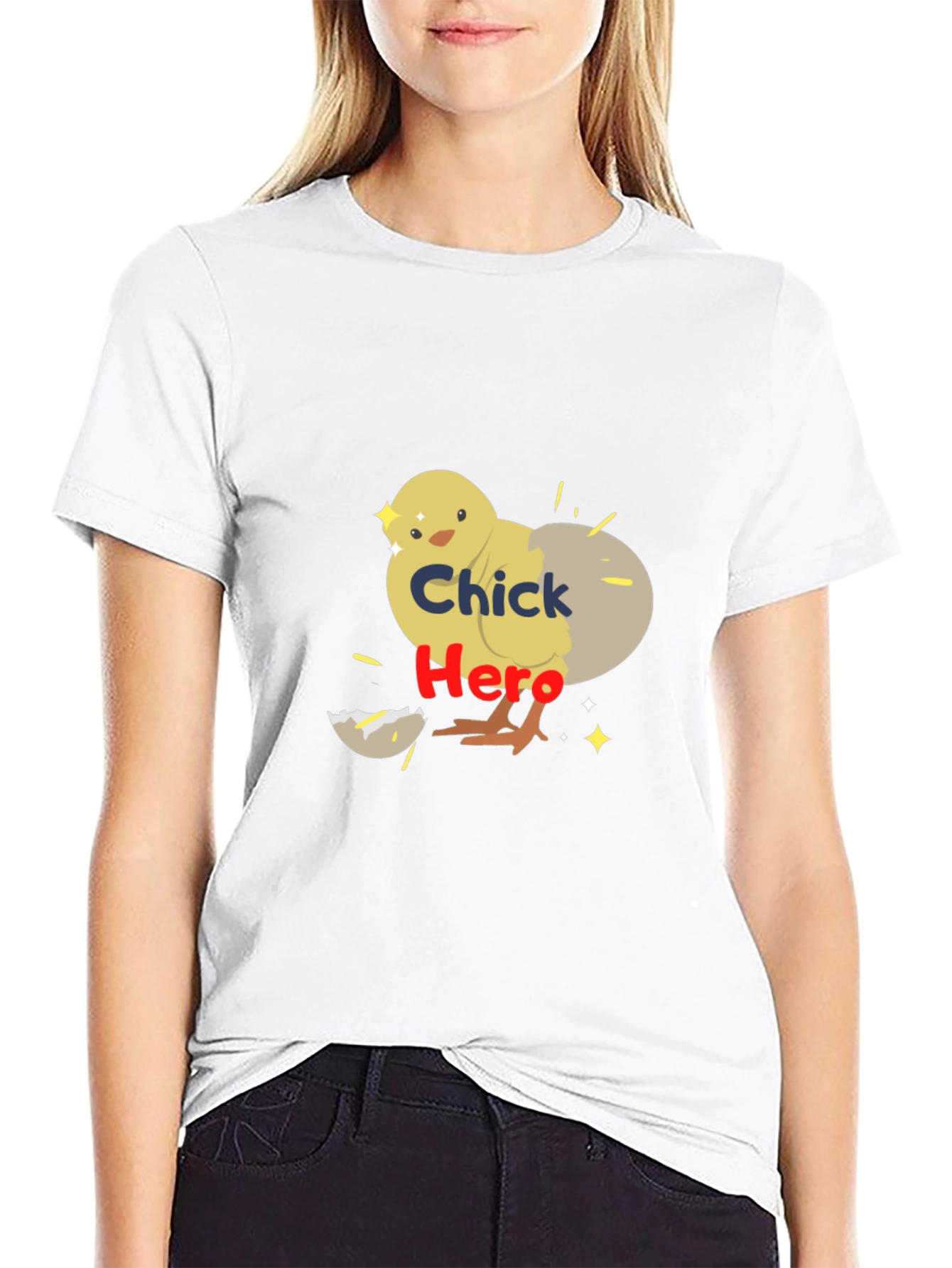 Chick Hero Graphic Tee - Black Cotton T-Shirt