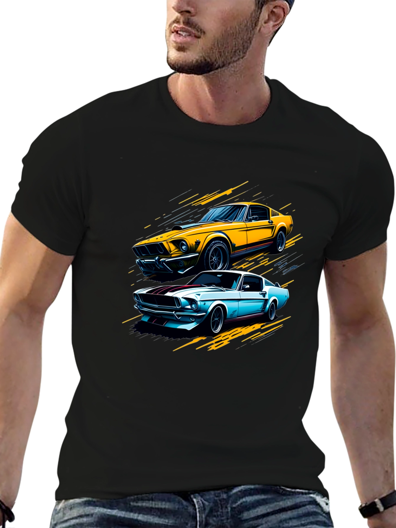 Classic Car Graphic Tee - Black