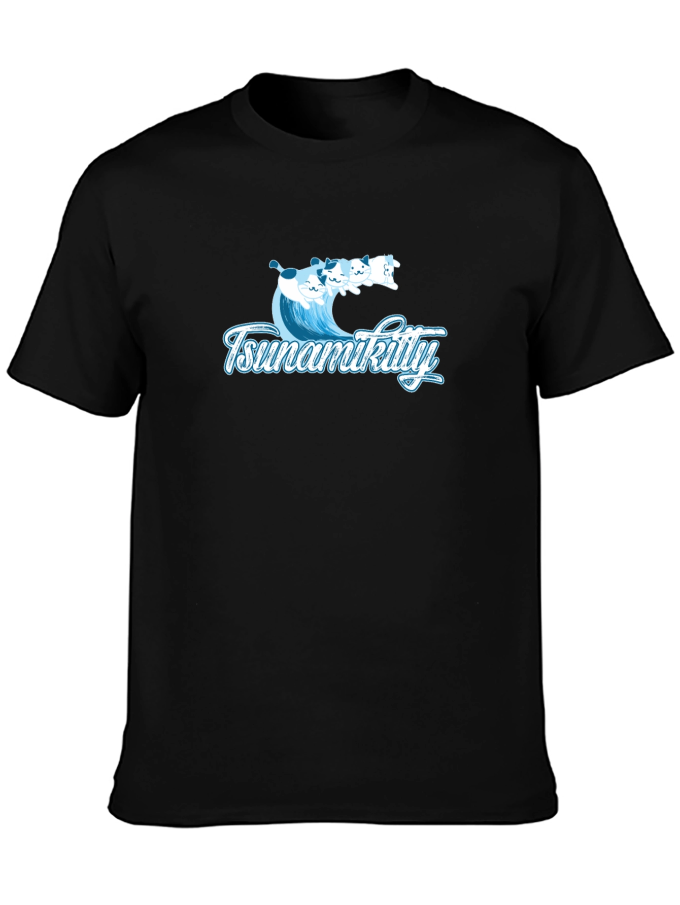 Tsunamikitty Black Graphic Tee