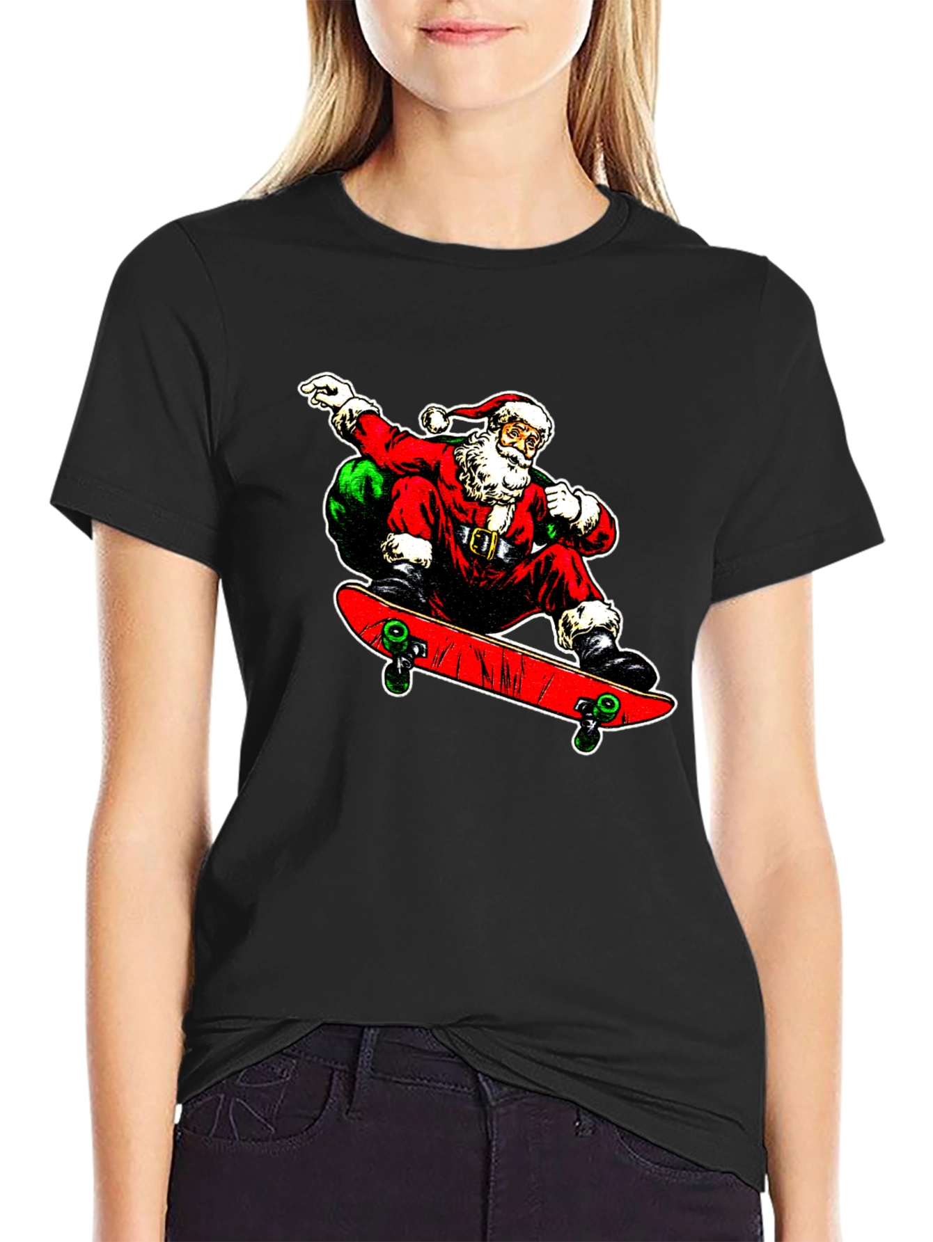 Santa Skate T-Shirt - Holiday Cool