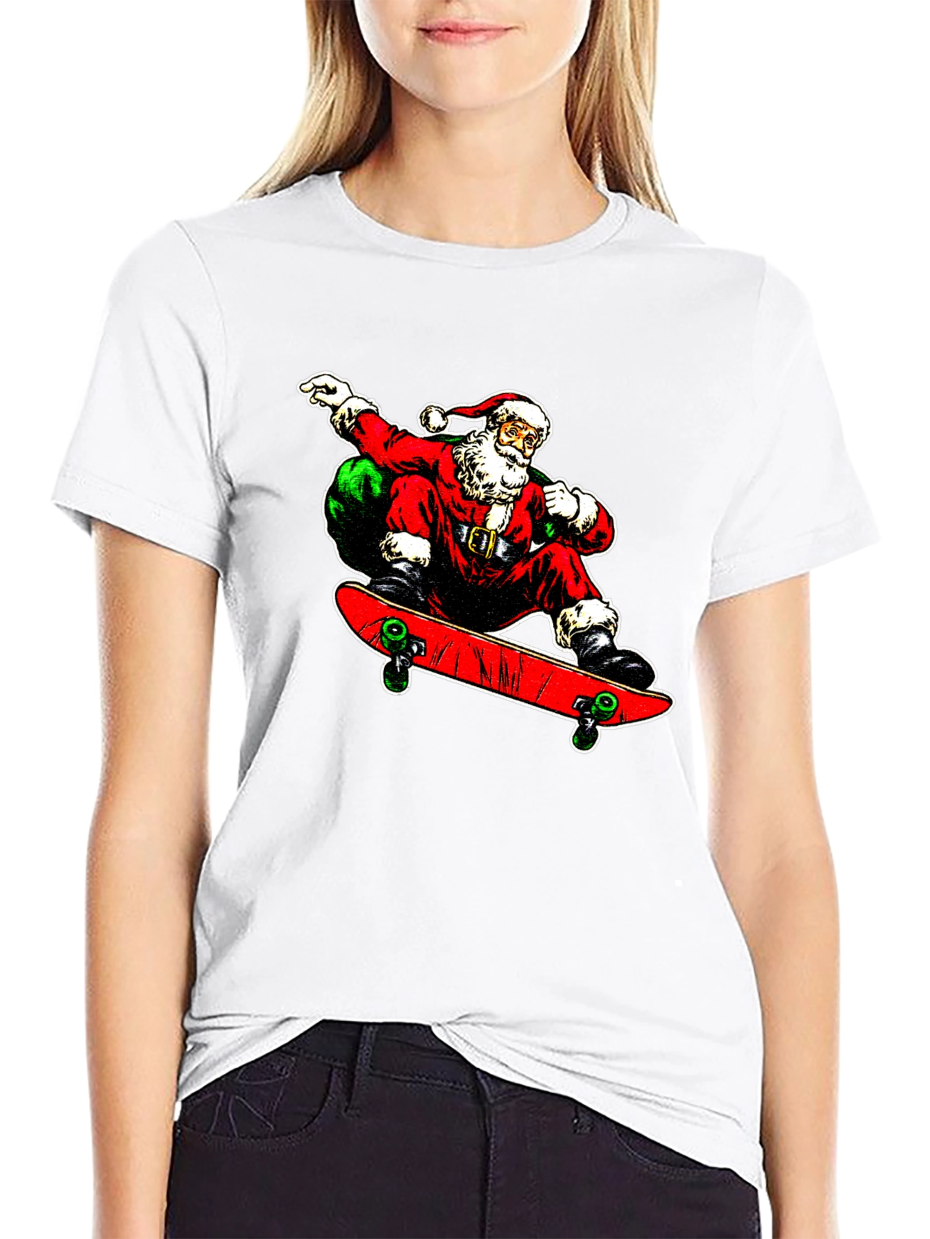 Santa Skate T-Shirt - Holiday Cool