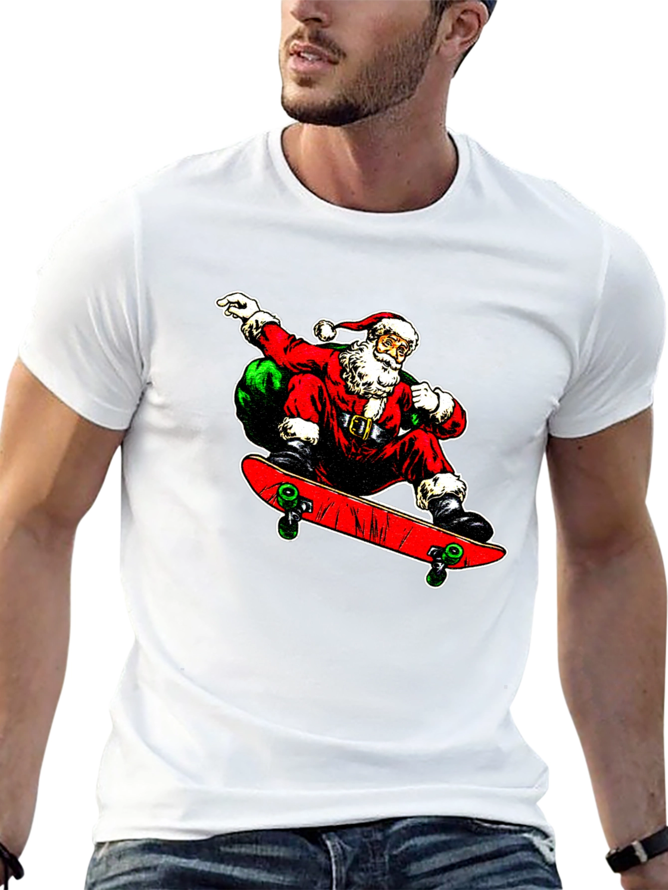 Santa Skate T-Shirt - Holiday Cool