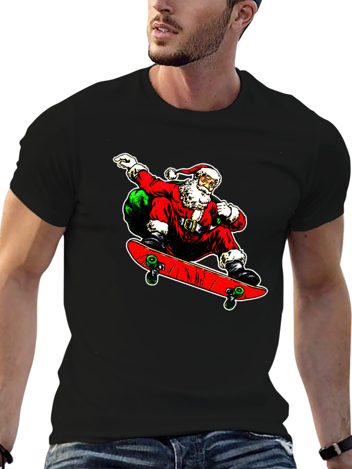 Santa Skate T-Shirt - Holiday Cool