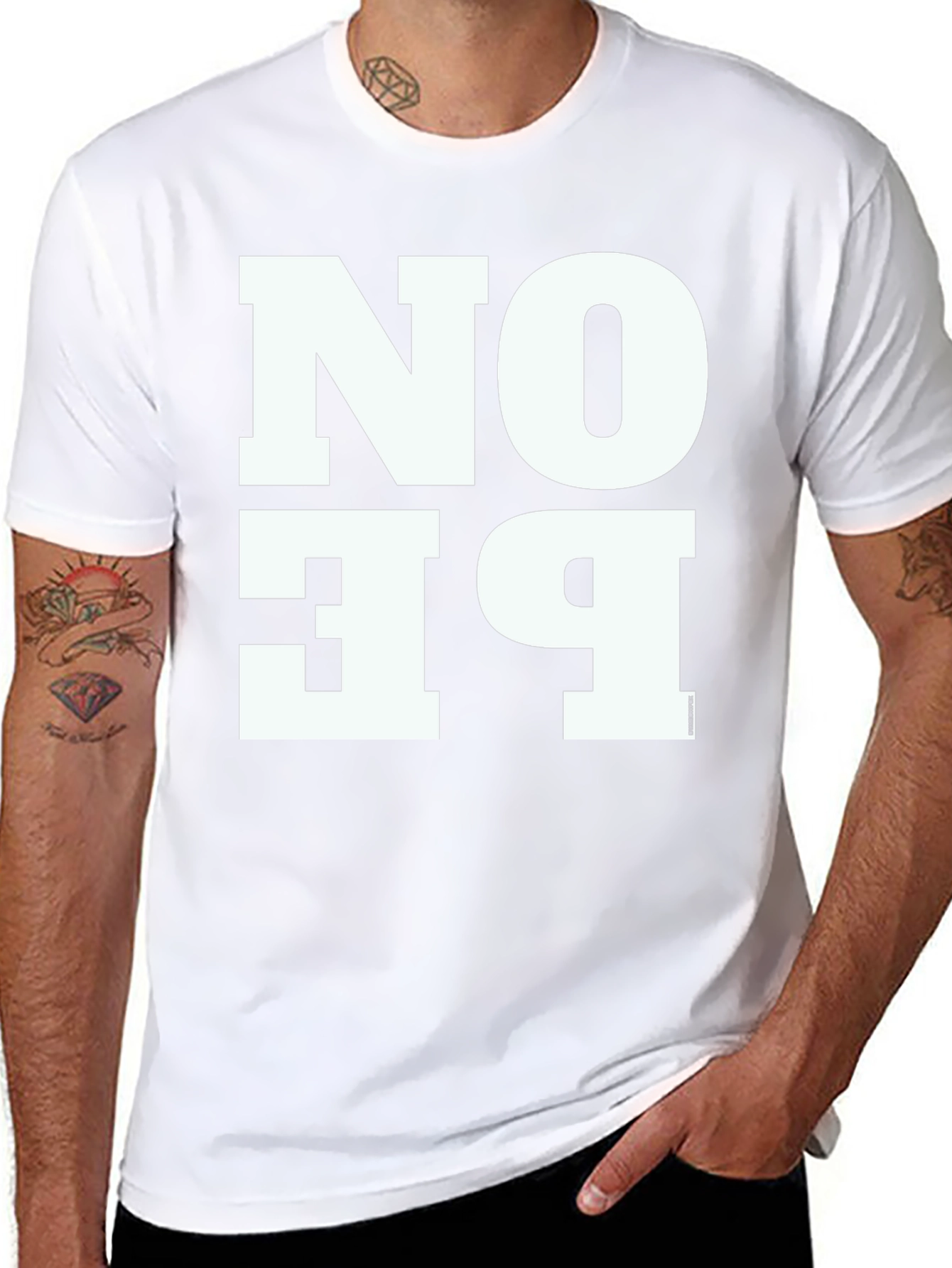 No Pe T-Shirt - Black Cotton Blend Graphic Tee