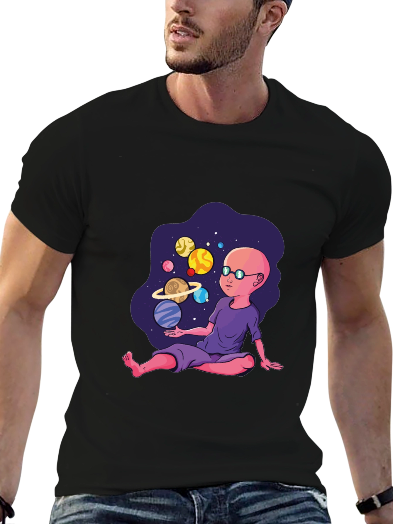 Cosmic Kid Graphic T-Shirt - Black Cotton Tee