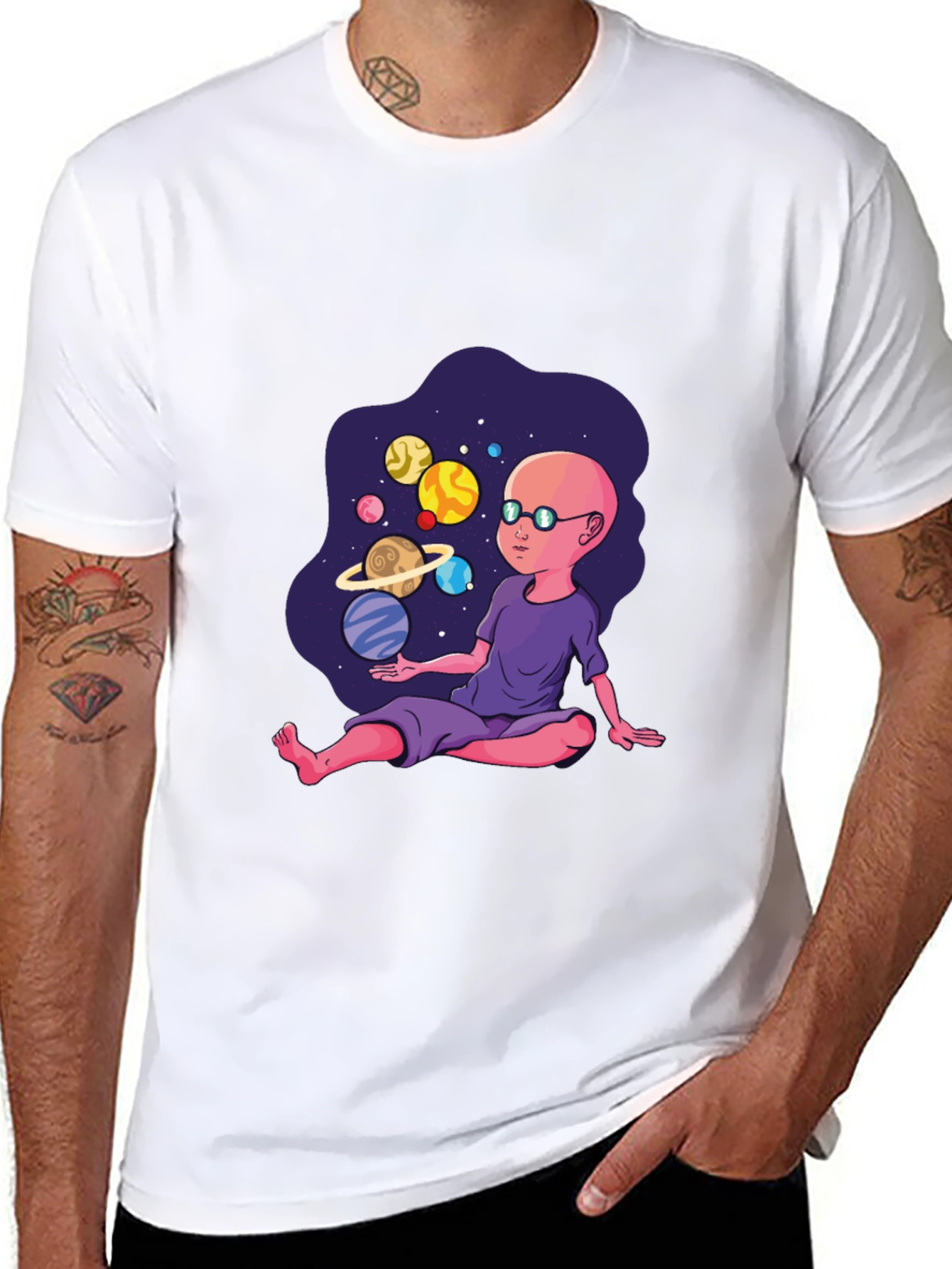 Cosmic Kid Graphic T-Shirt - Black Cotton Tee