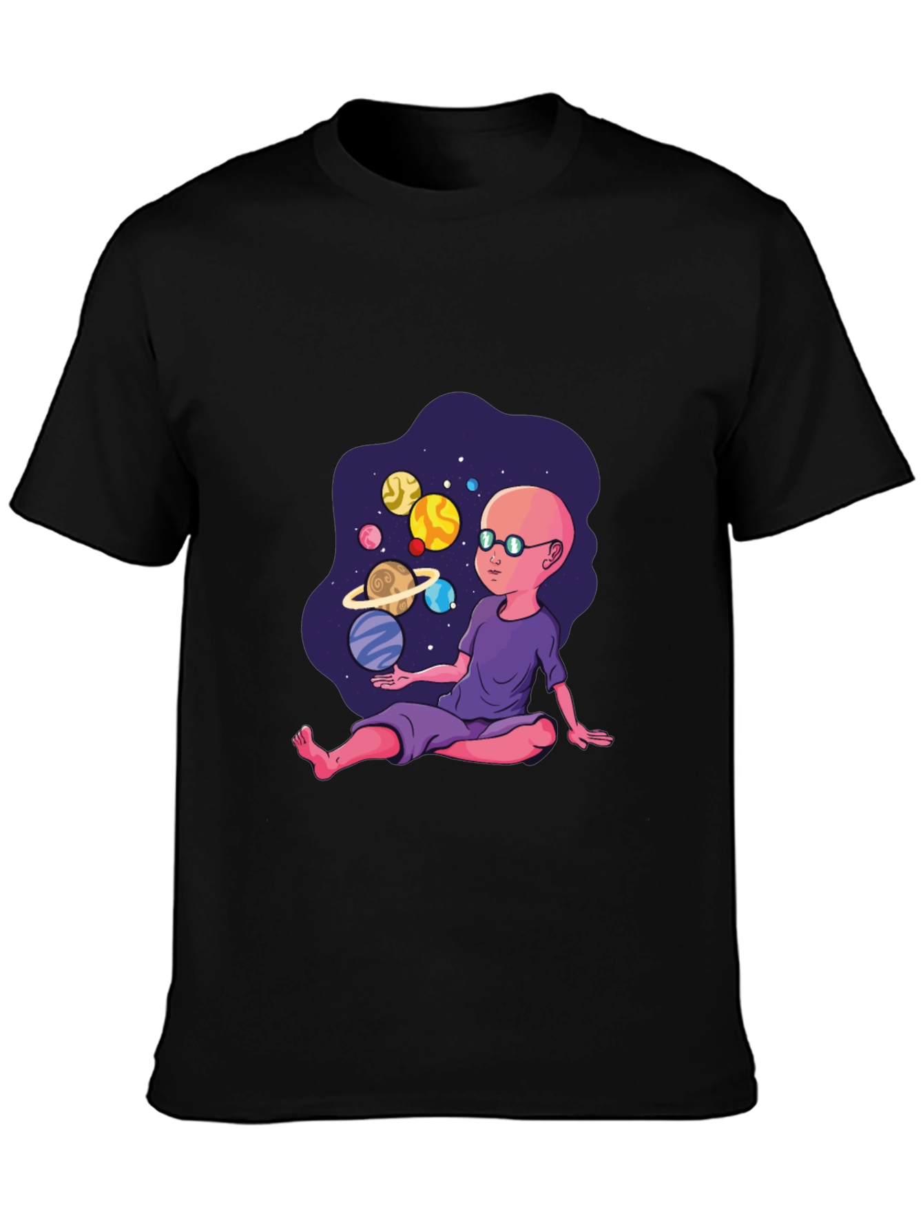 Cosmic Kid Graphic T-Shirt - Black Cotton Tee
