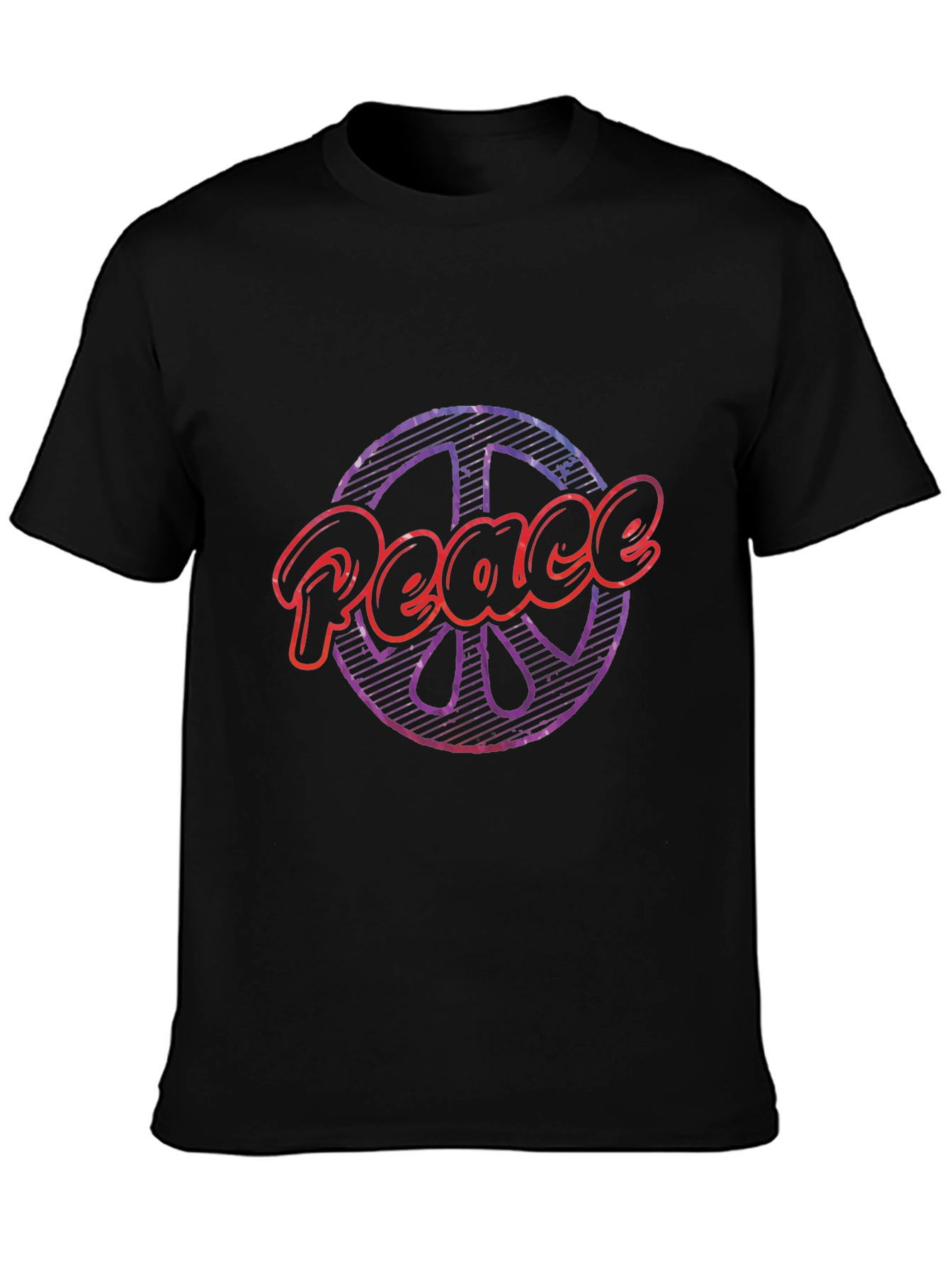 Peace Sign Graphic Tee - Black