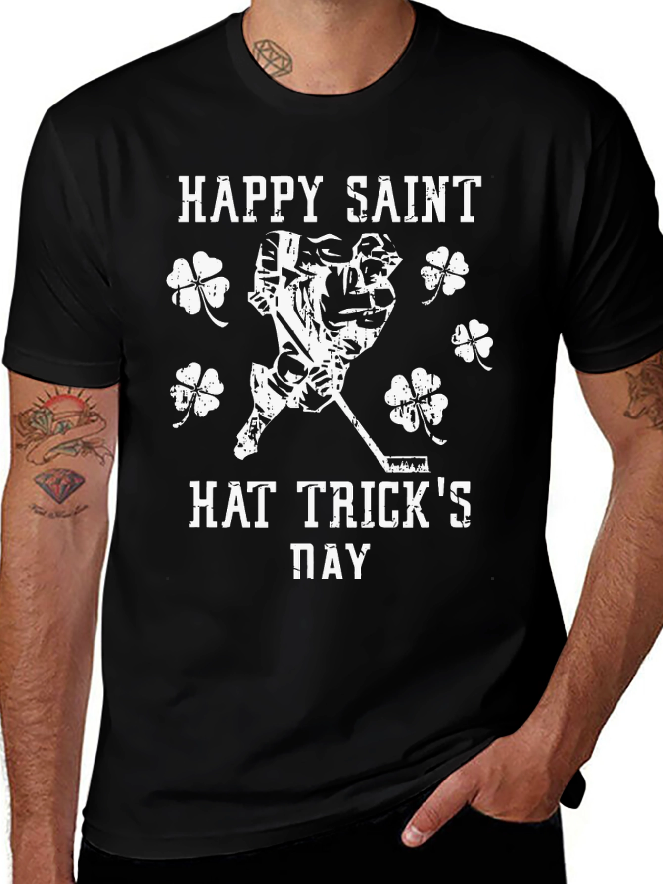 Happy Saint Hat Tricks Day Black T-Shirt