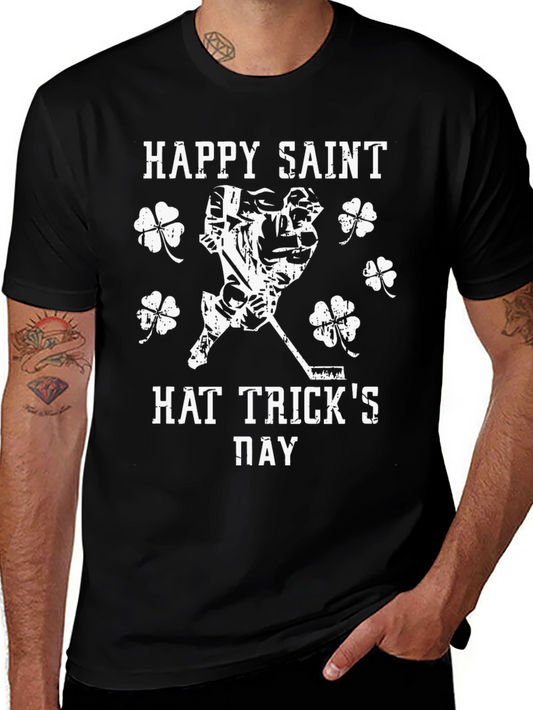 Happy Saint Hat Tricks Day Black T-Shirt